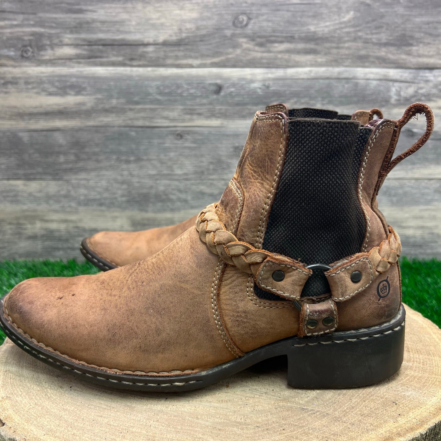Born Women - Size 8 - Tan Harness Ankle Boots