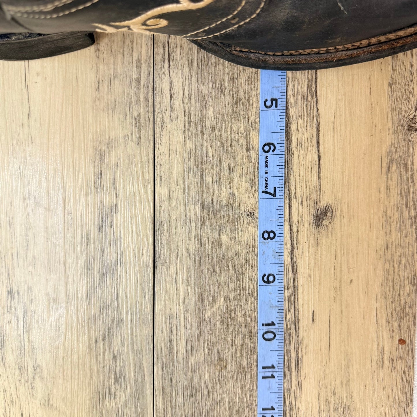 El General Men - Size 8.5 - Black Longhorn Square Toe Cowboy Boots 1803