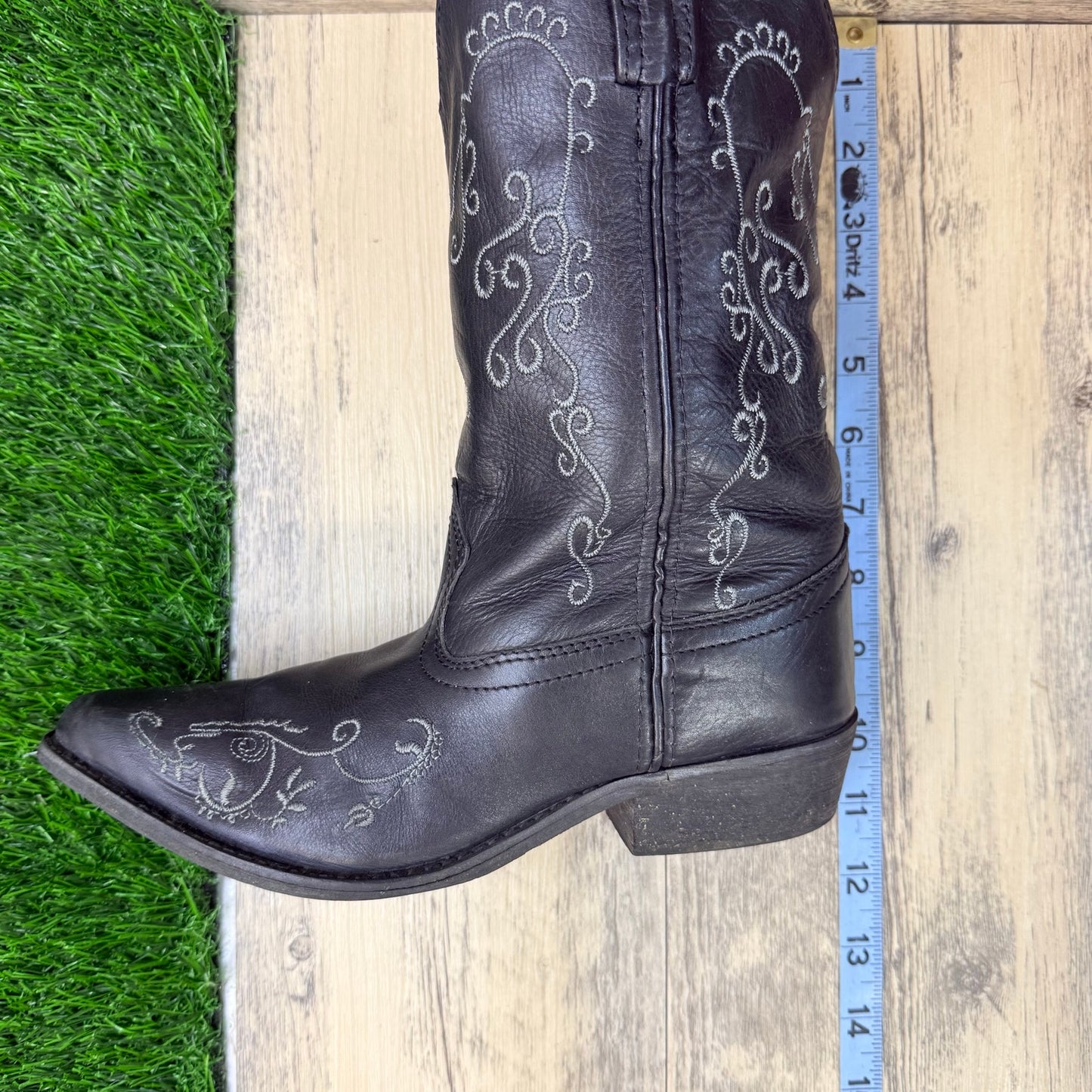 Smoky Mountain Youth - Size 4R - Black Soft Leather Snip Toe Cowboy Boots 3864Y
