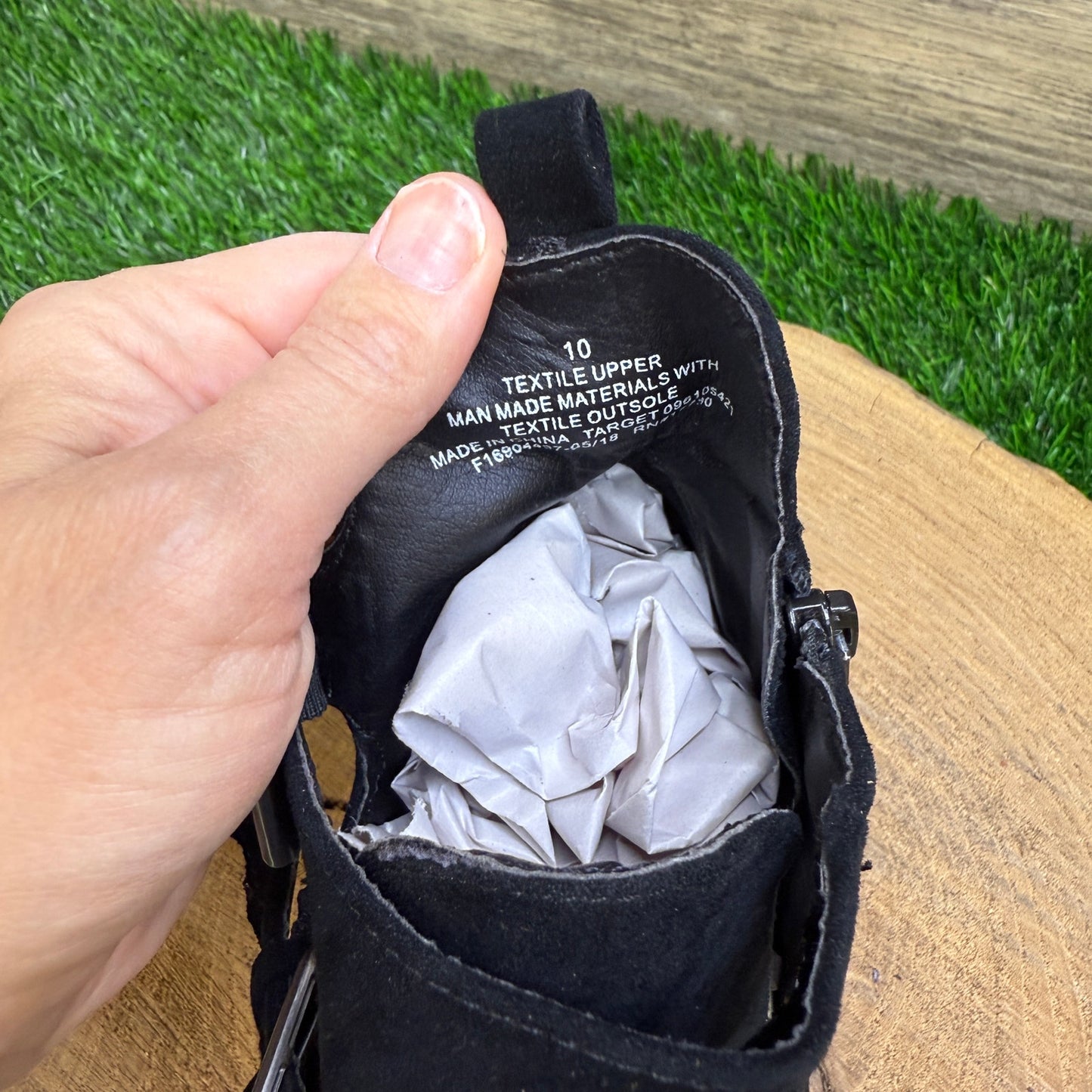 Universal Thread Women - Size 10 - Black Faux Suede Ankle Buckle Boots