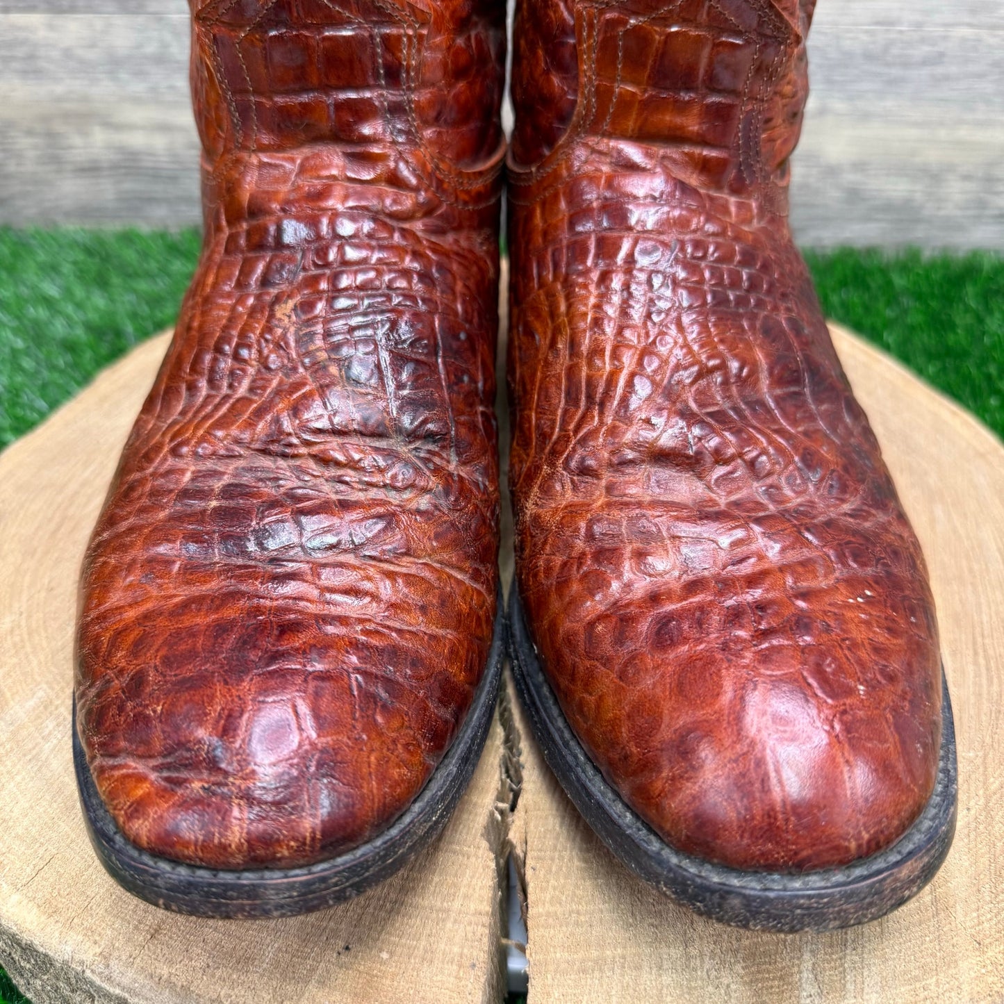 Rogers Boots Men - Size 9 - Copper Gator Skin Cowboy Boots Style 838