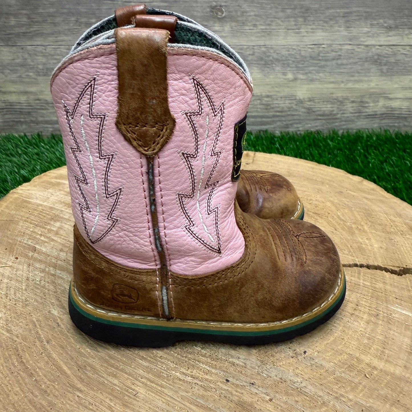 John Deere Youth - Size 6M - Pink/Brown Cowboy Boots