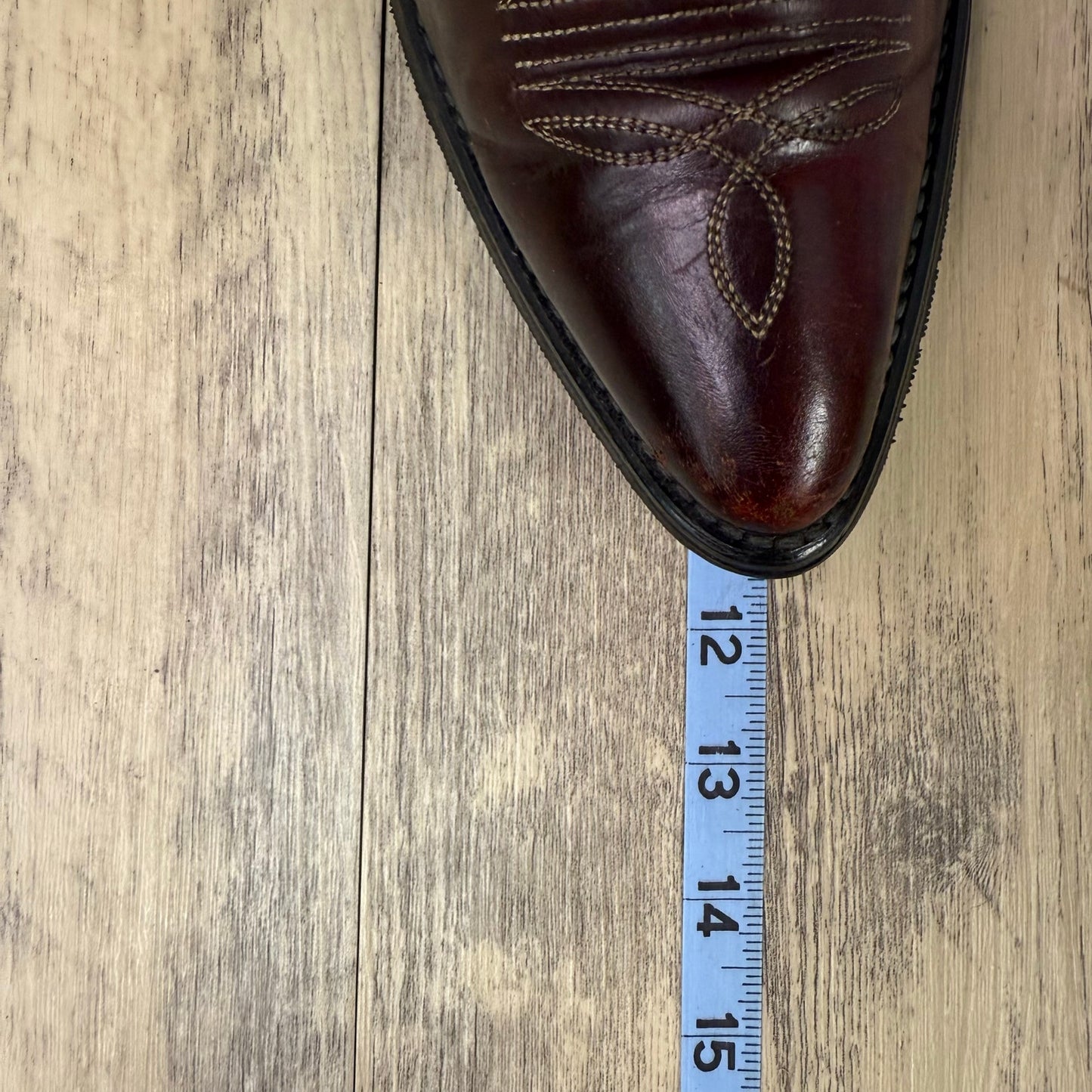 Acme Men - Size 8.5EW - Vintage Burgundy Faux Leather Cowboy Boots Style 4698