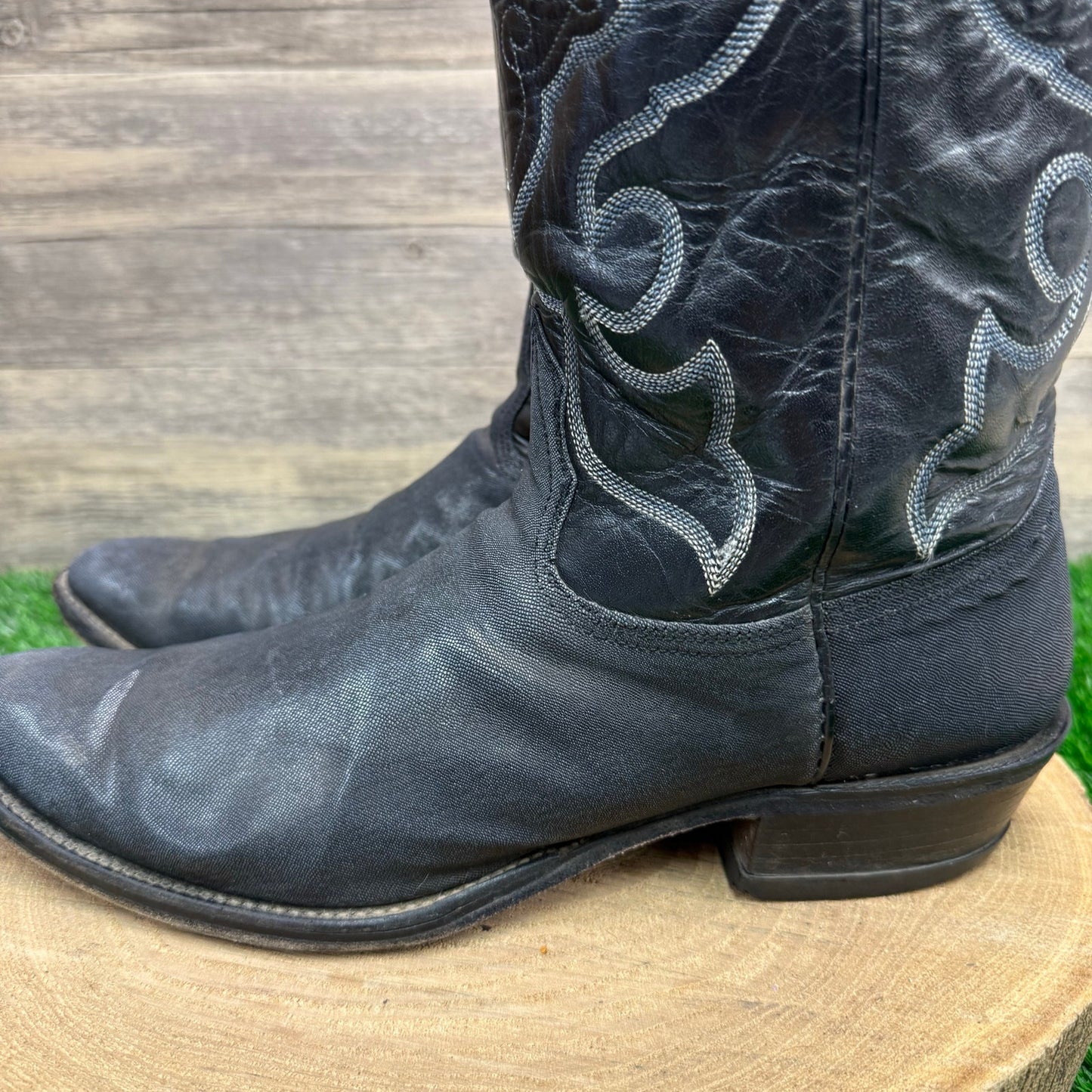 Nocona Men - Size 12B - Vintage Black Exotic Skin Cowboy Boots Style 2501 37 403