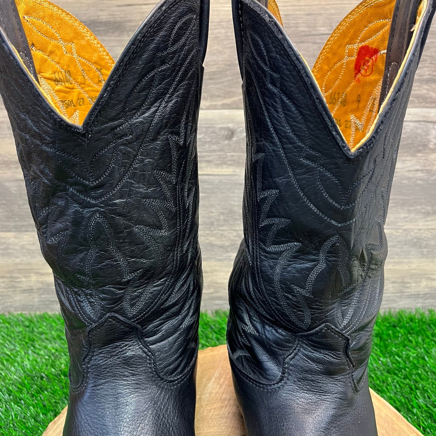 Nocona Men - Size 9EE - Black Soft Leather Cowboy Boots Style 66140
