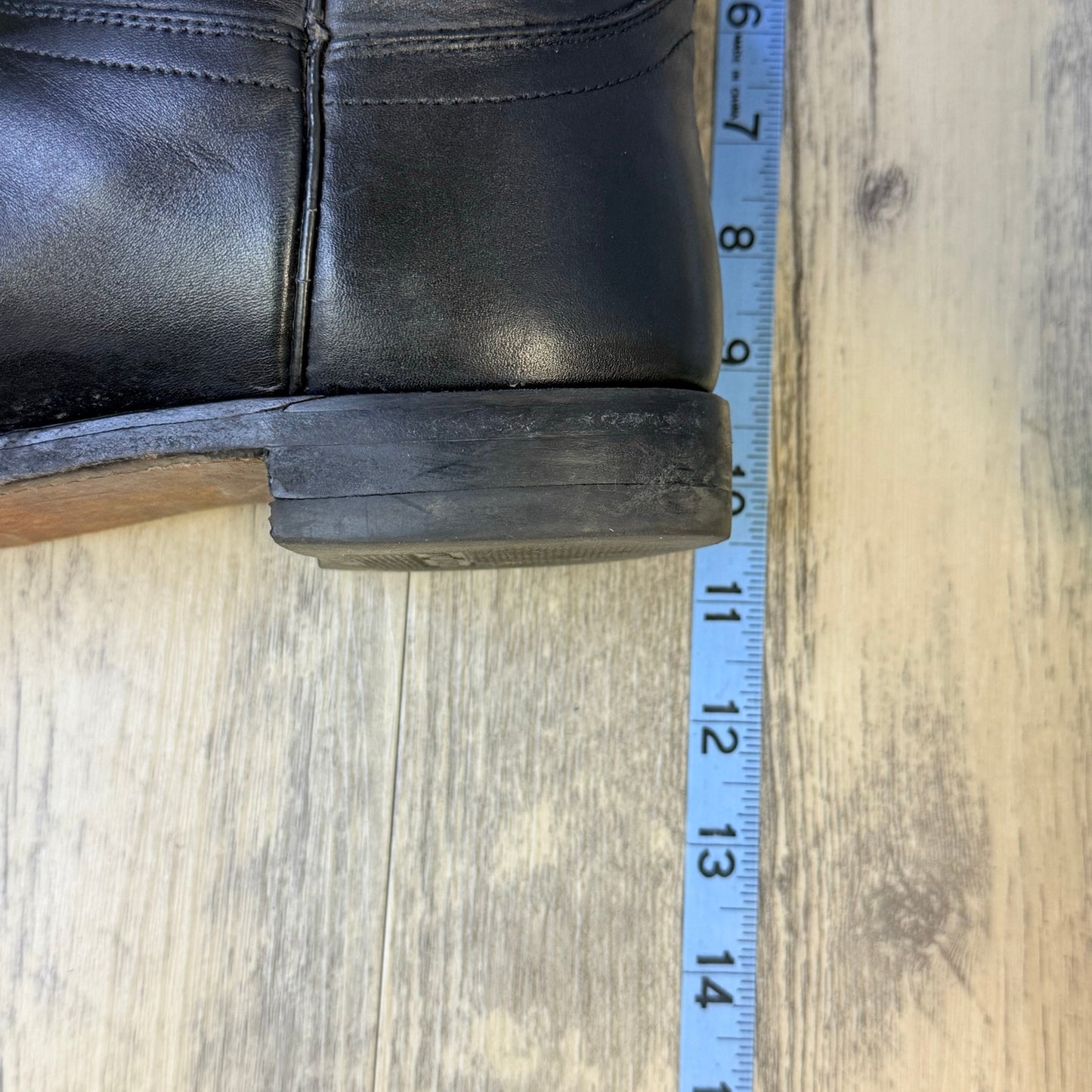 Justin Men - Size 9E - Vintage Black Roper Cowboy Boots 3133