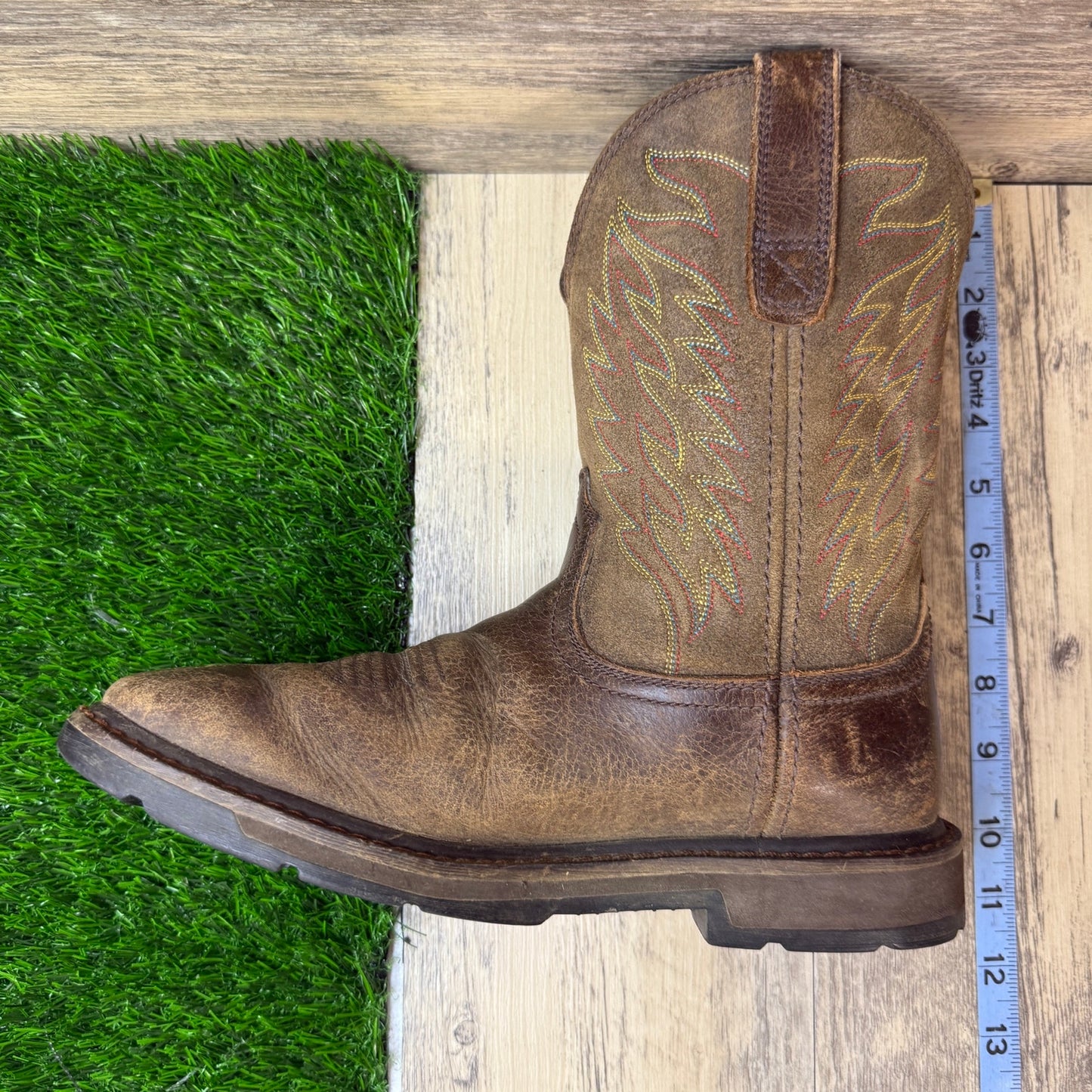 Ariat Work Men - Size 7D - Brown Square Toe Cowboy Boots Style F2892