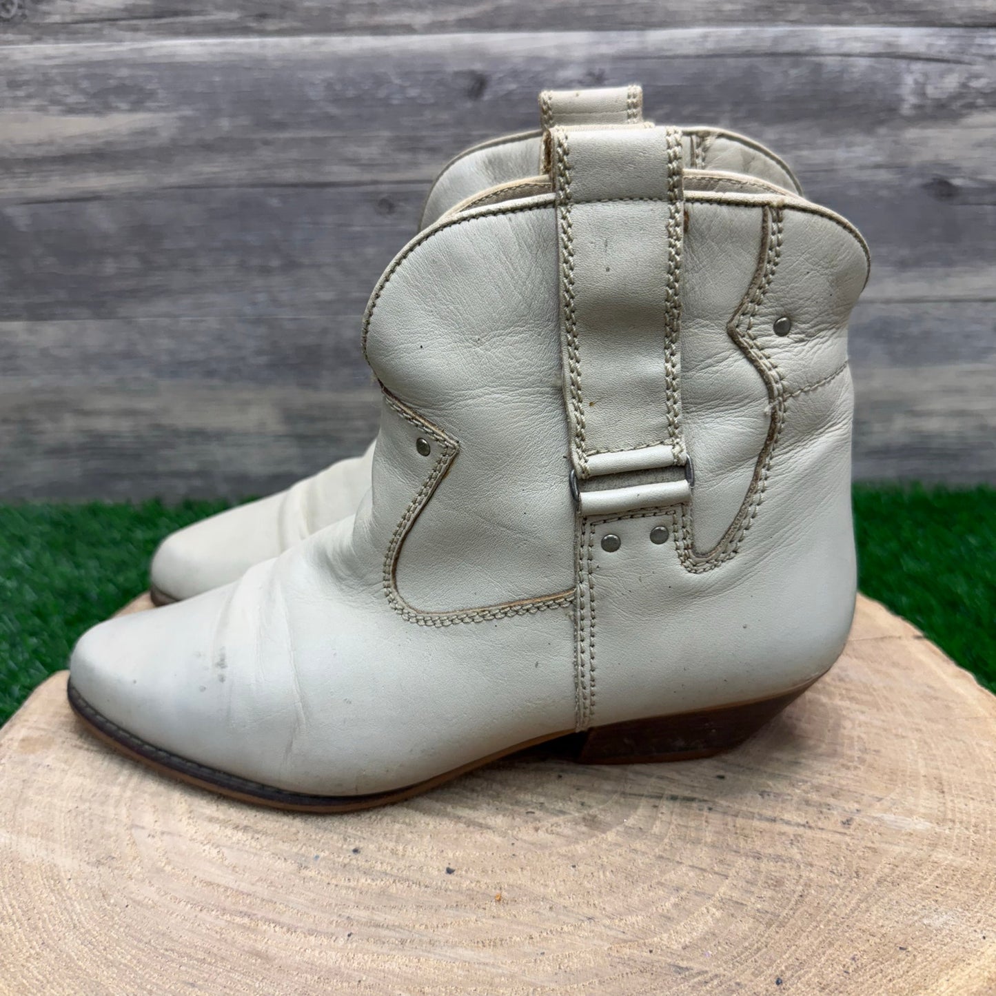 West 31st Women - Size 9 - Vintage Bone Studded Ankle Boots