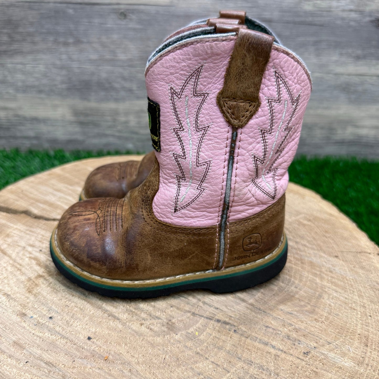 John Deere Youth - Size 6M - Pink/Brown Cowboy Boots