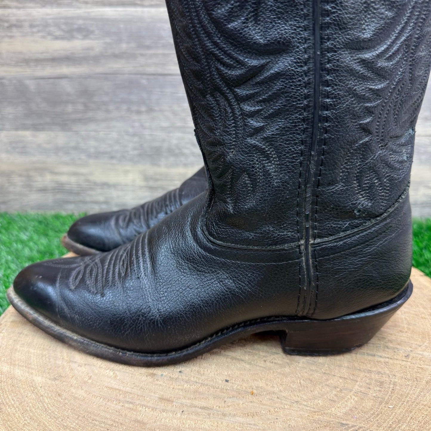 J. Chisholm Women - Size 7M - Vintage Black Cowboy Boots Style 54275