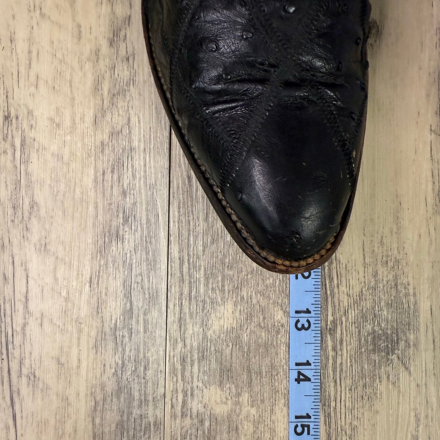 Botas ORC Men - Size 11.5D - Black Ostrich Patchwork Cowboy Boots