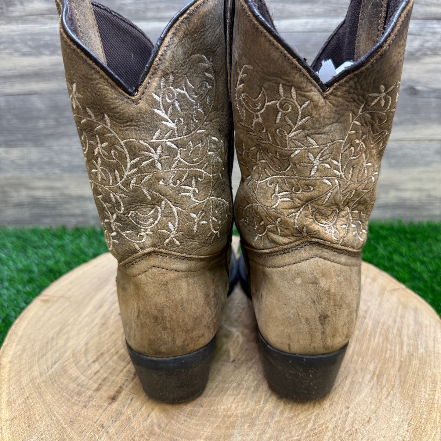 Dan Post Youth - Size 4D - Brown Soft Leather Cowboy Boots Style DPC3213