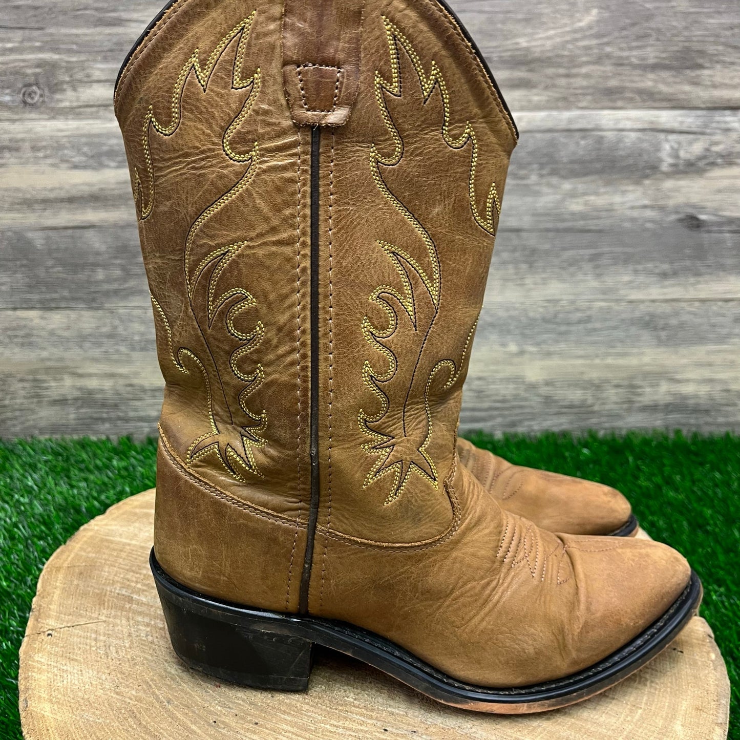 Old West Youth - Size 4.5 - Tan Cowboy Boots Style CCY8129G