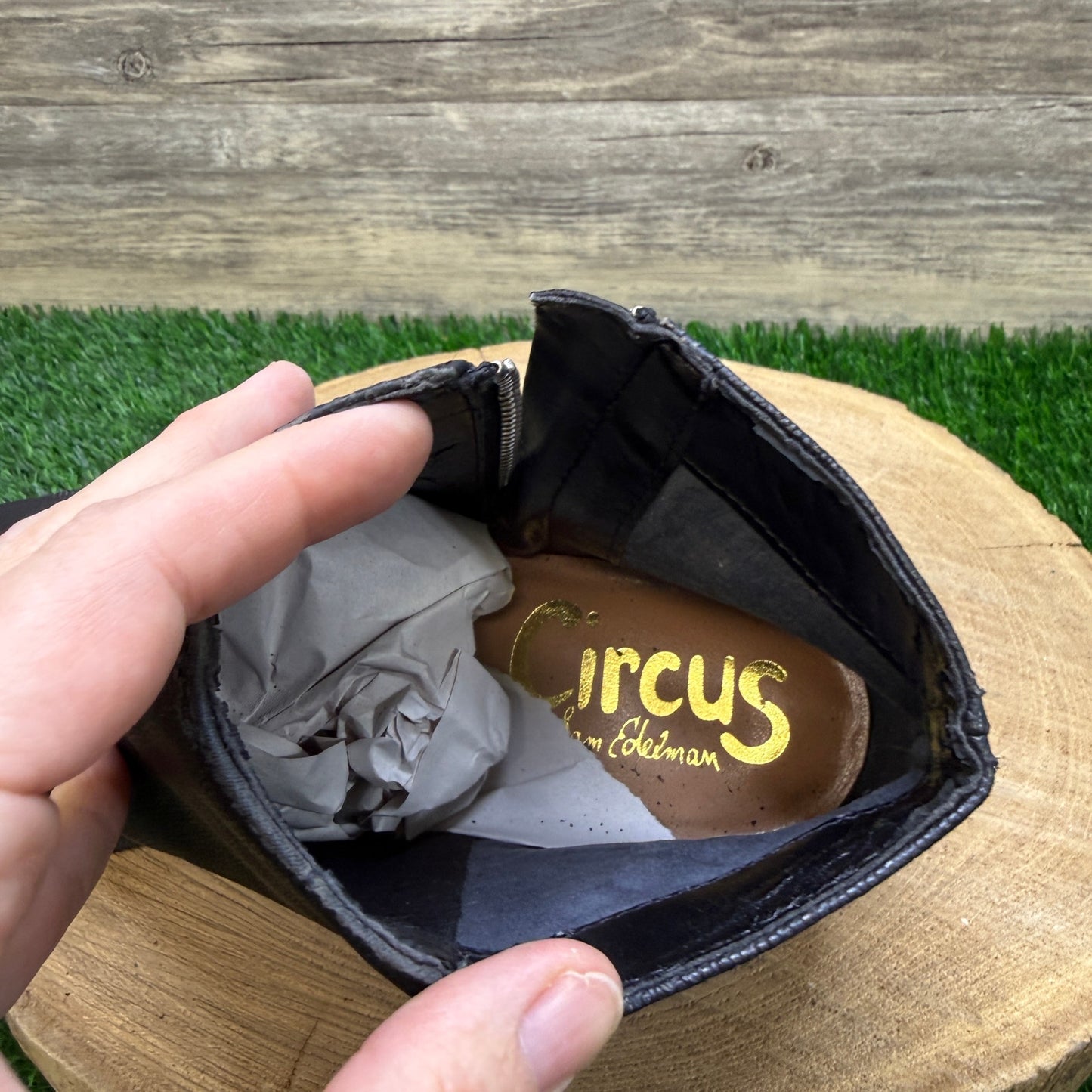 Sam Edelman Women - Size 10 - Black Circus Studded Faux Leather Ankle Boots