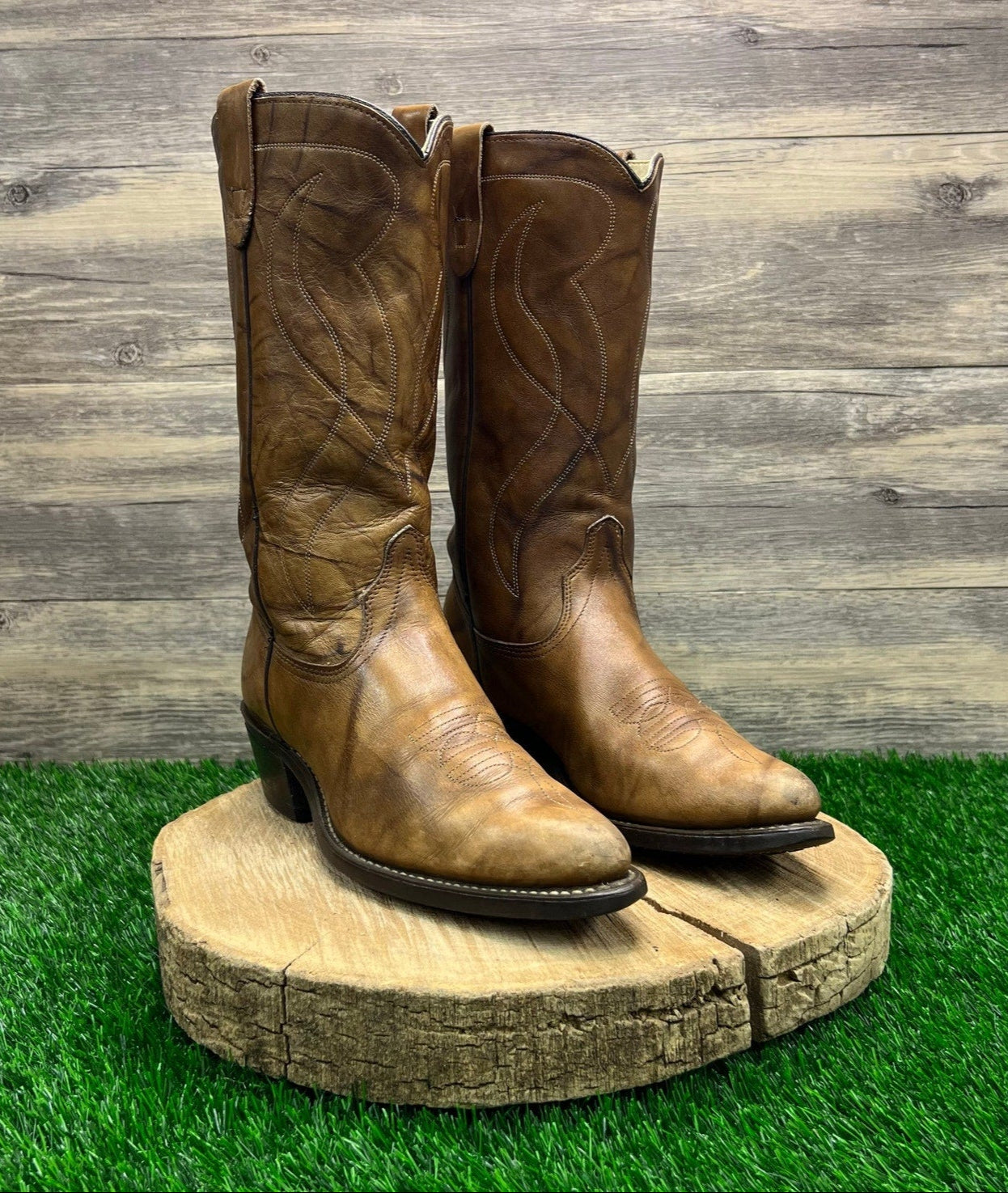 Texas Men - Size 9D - Brown Marbled Cowboy Boots 8011