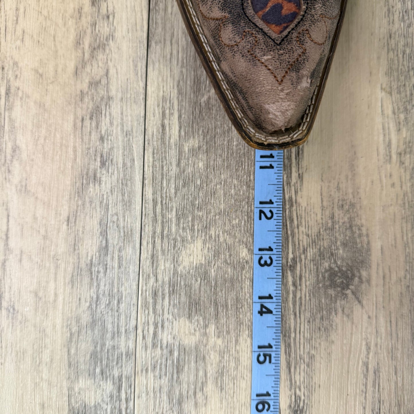 Laredo Women - Size 8M - Brown Leopard Inlay Snip Toe Cowboy Boots 52130