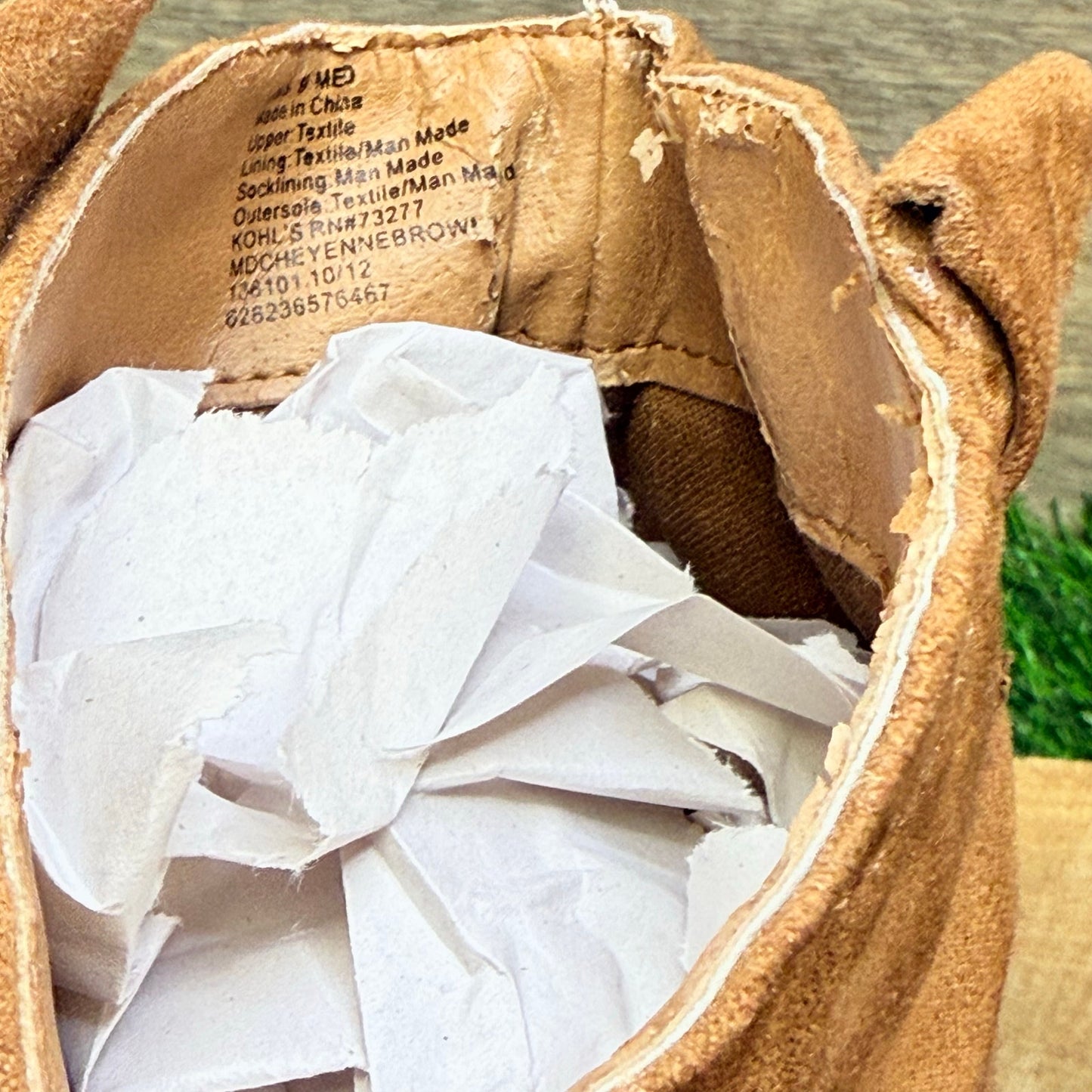 Mudd Women - Size 9M - Tan Floral Faux Suede Ankle Boots 73277