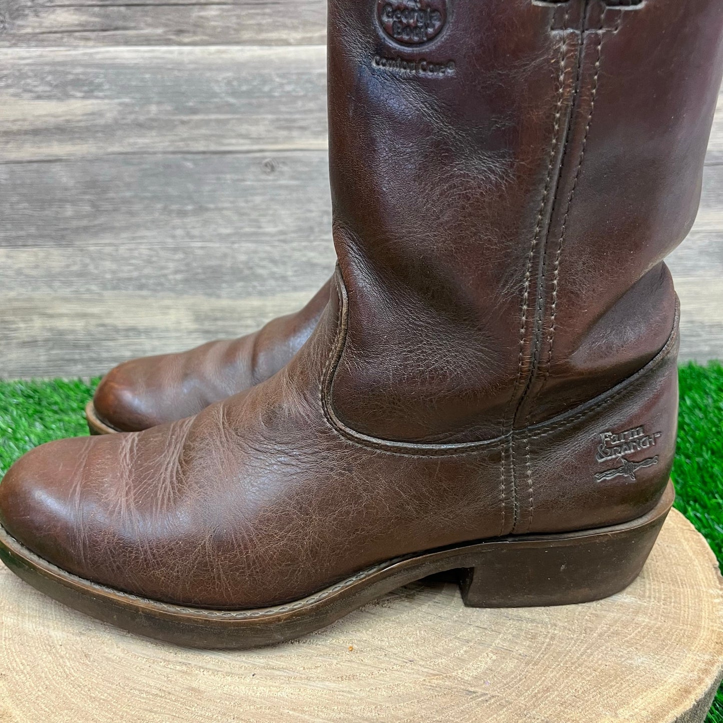 Georgia Boot Men - Size 10.5W - Brown Pull On Cowboy Boots Style G5744