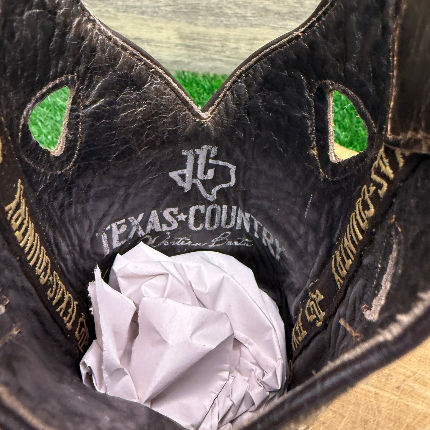 Texas Country Youth - Size 4.5 - Distressed Brown Square Toe Cowboy Boots