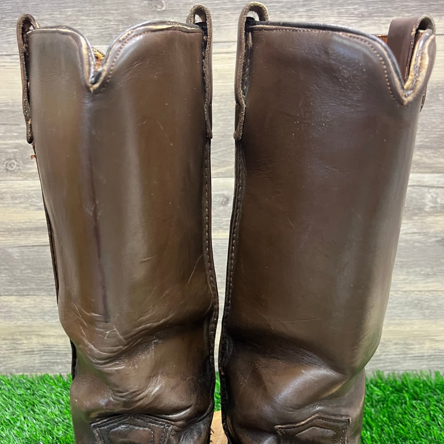 Unknown Men - Size 9.5D - Vintage Dark Brown Pull On Cowboy Boots Style 599