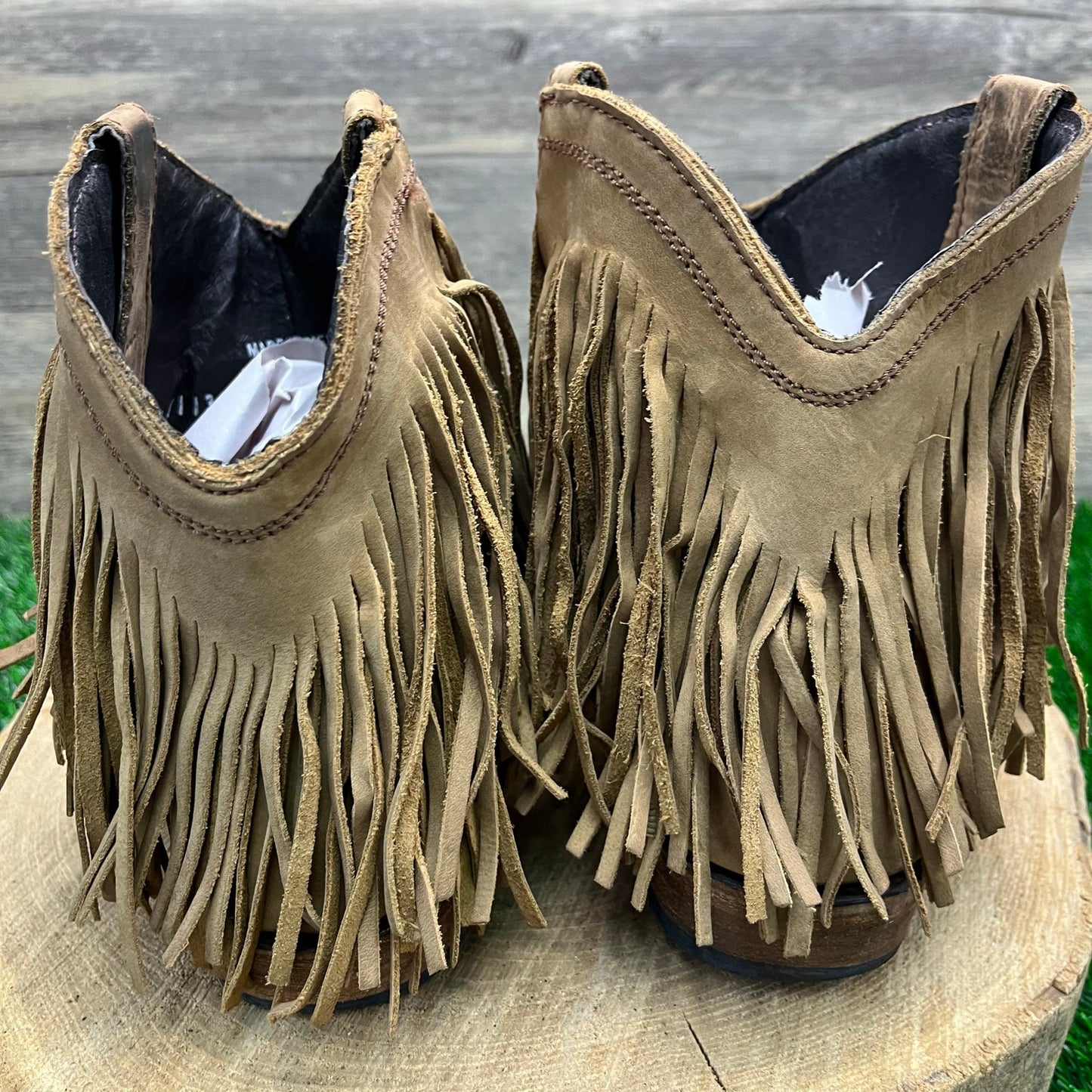 Liberty Black Women - Size 10 - Tan Fringe Ankle Cowboy Boots Style LB711312