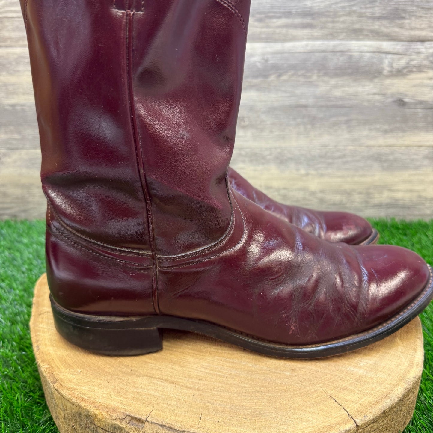 Laredo Men - Size 10.5D - Vintage Burgundy Roper Cowboy Boots Style 7937
