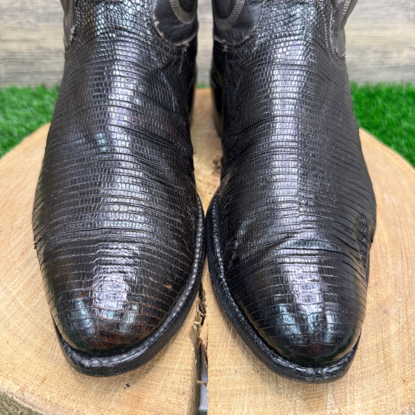 Tony Lama Men - Size 11D - Vintage Chocolate Lizard Cowboy Boots Style 8012