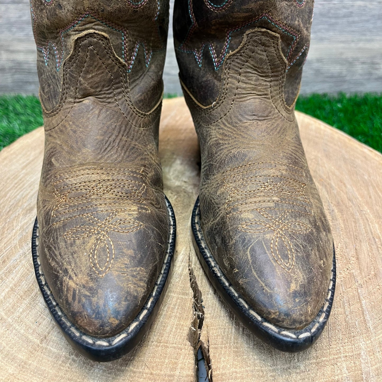 Smoky Mountain Youth - Size 13.5D - Distressed Brown Cowboy Boots Style 3530C