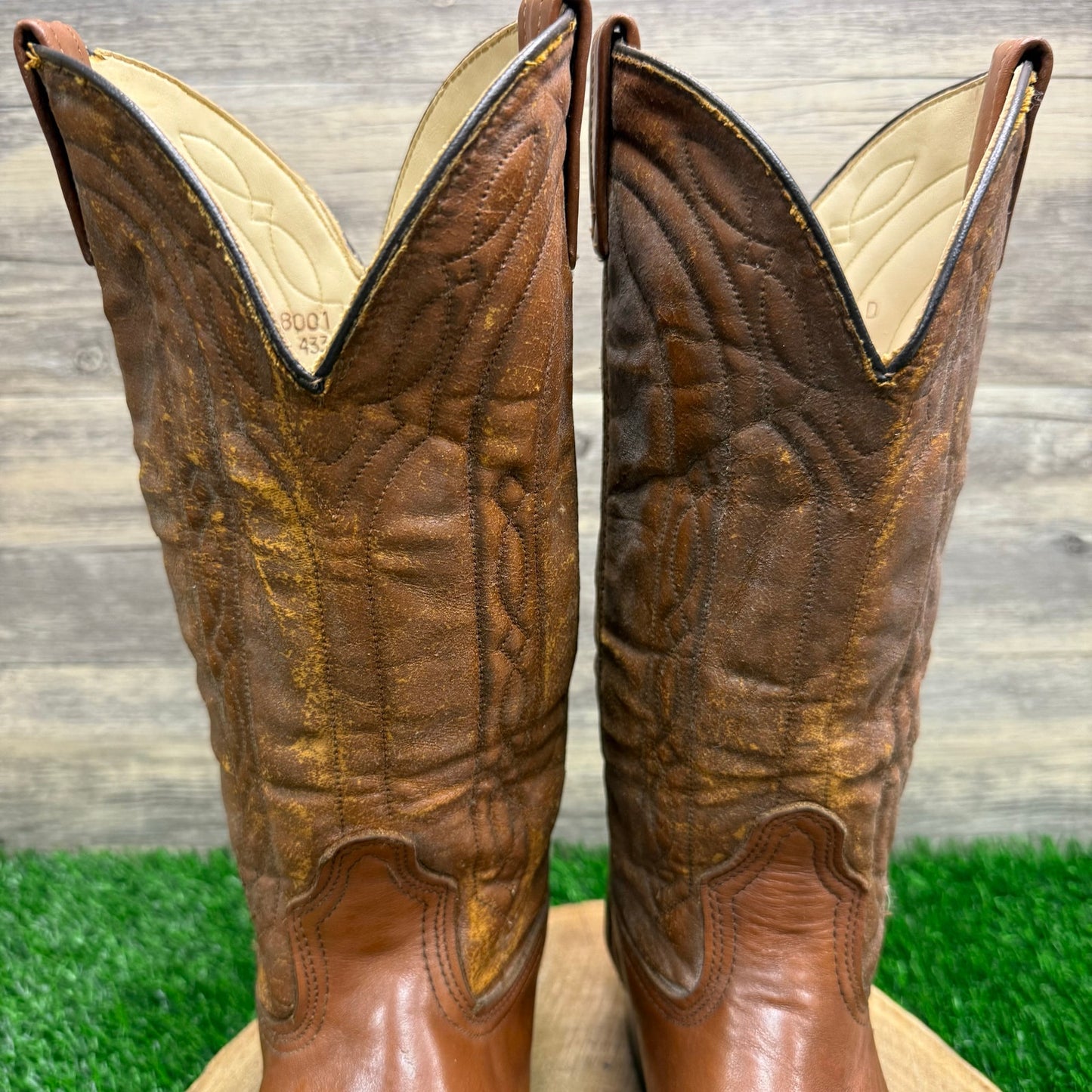 Acme Men - Size 11D - Vintage Brown Cowboy Boots Style 5945