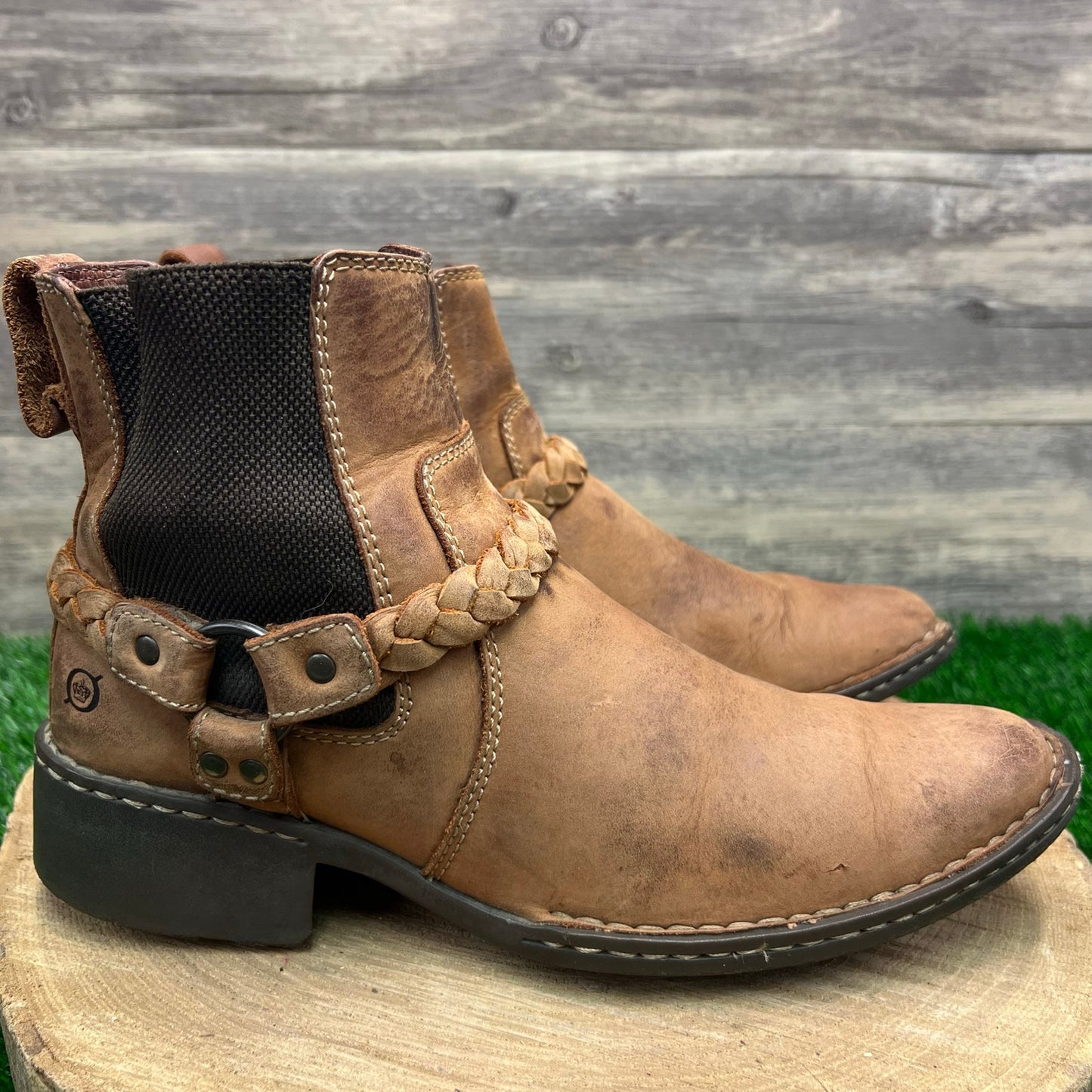 Born Women - Size 8 - Tan Harness Ankle Boots