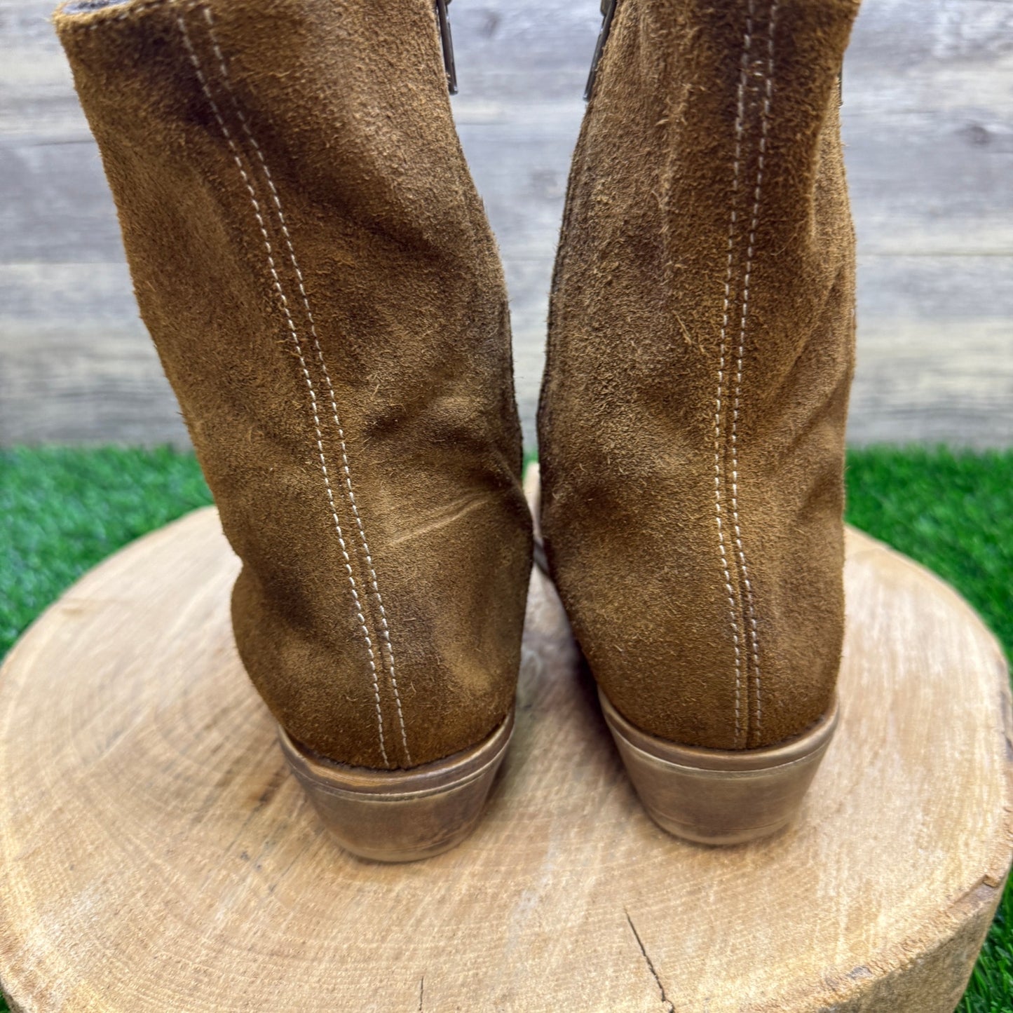 Boots Women - Size 9.5 - Brown Suede Ankle Zipper Boots