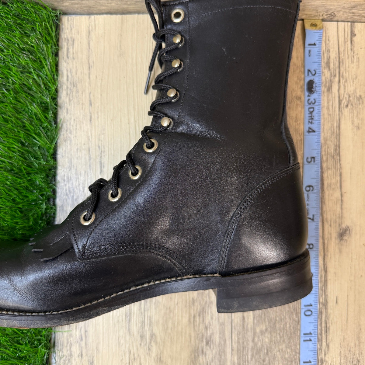 Justin Women - Size 8.5B - Vintage Black Lace Up Cowboy Boots Style L0506