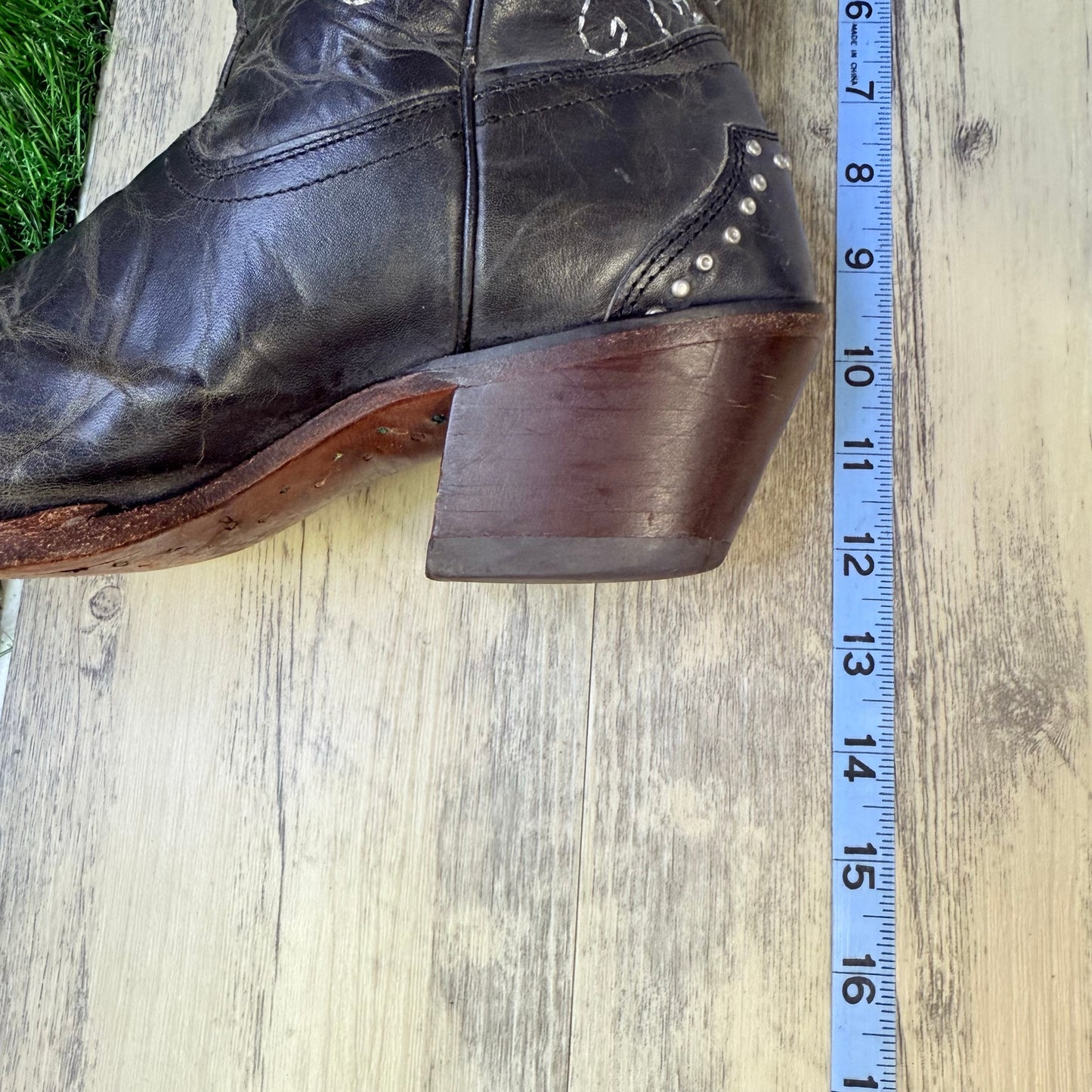 Lucchese Women - Size 9B - Black Challenger Distressed Cowboy Boots M5701
