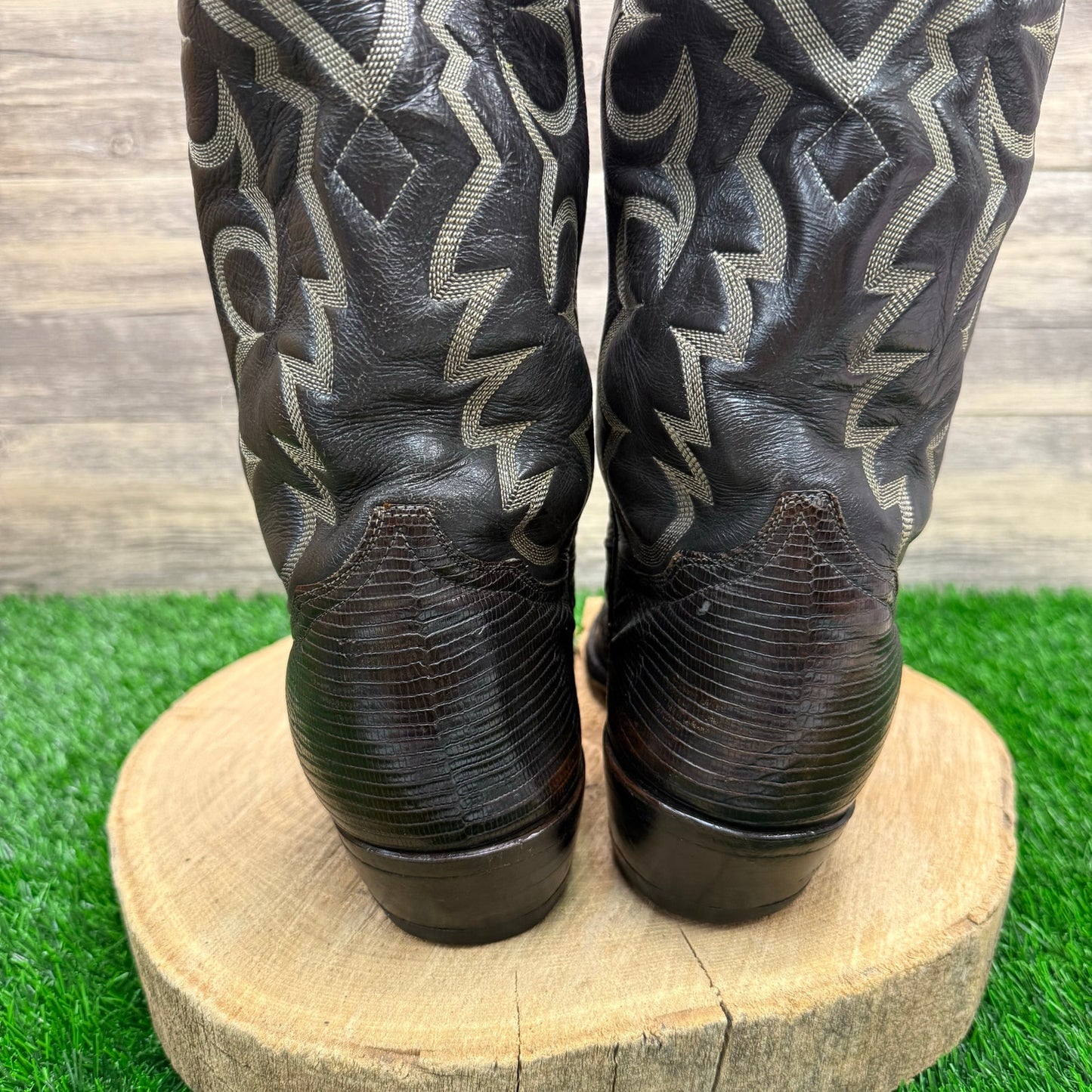 Tony Lama Men - Size 11D - Vintage Chocolate Lizard Cowboy Boots Style 8012