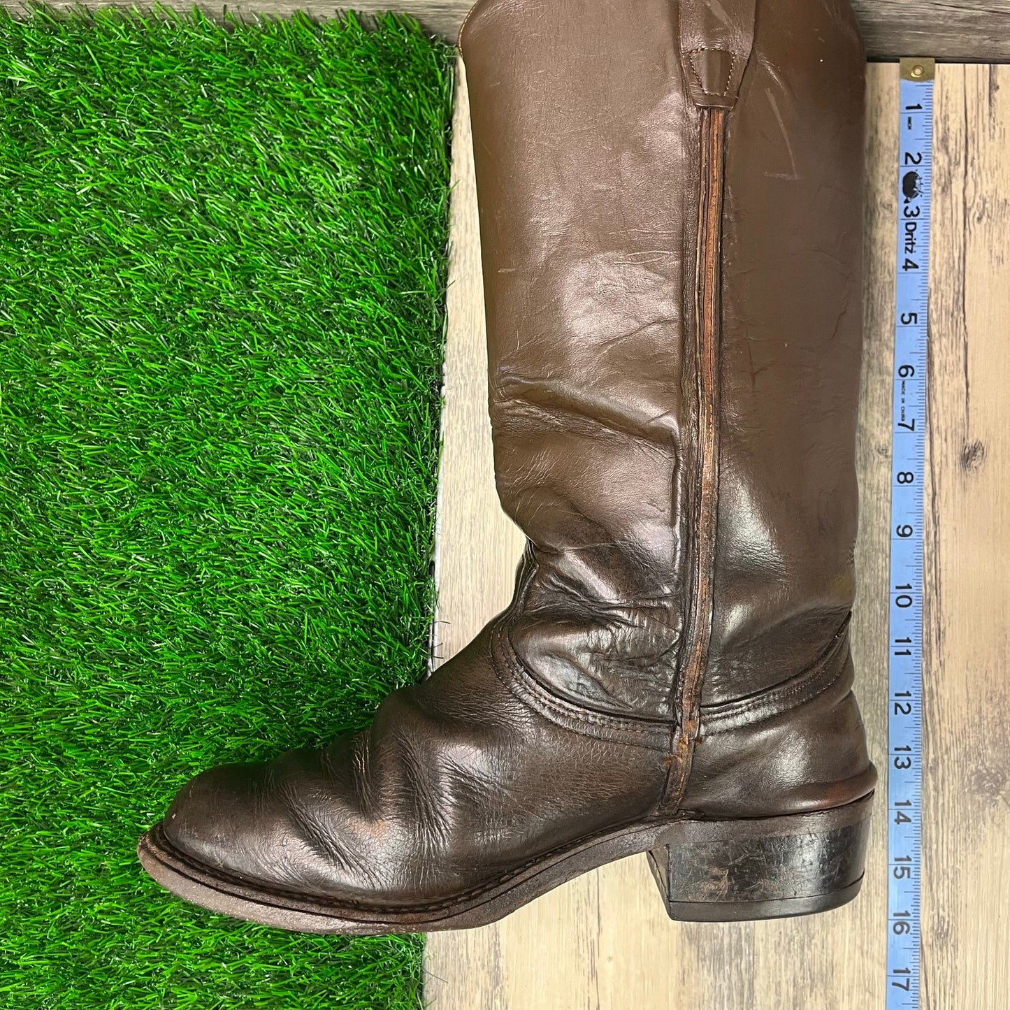 Unknown Men - Size 9.5D - Vintage Dark Brown Pull On Cowboy Boots Style 599