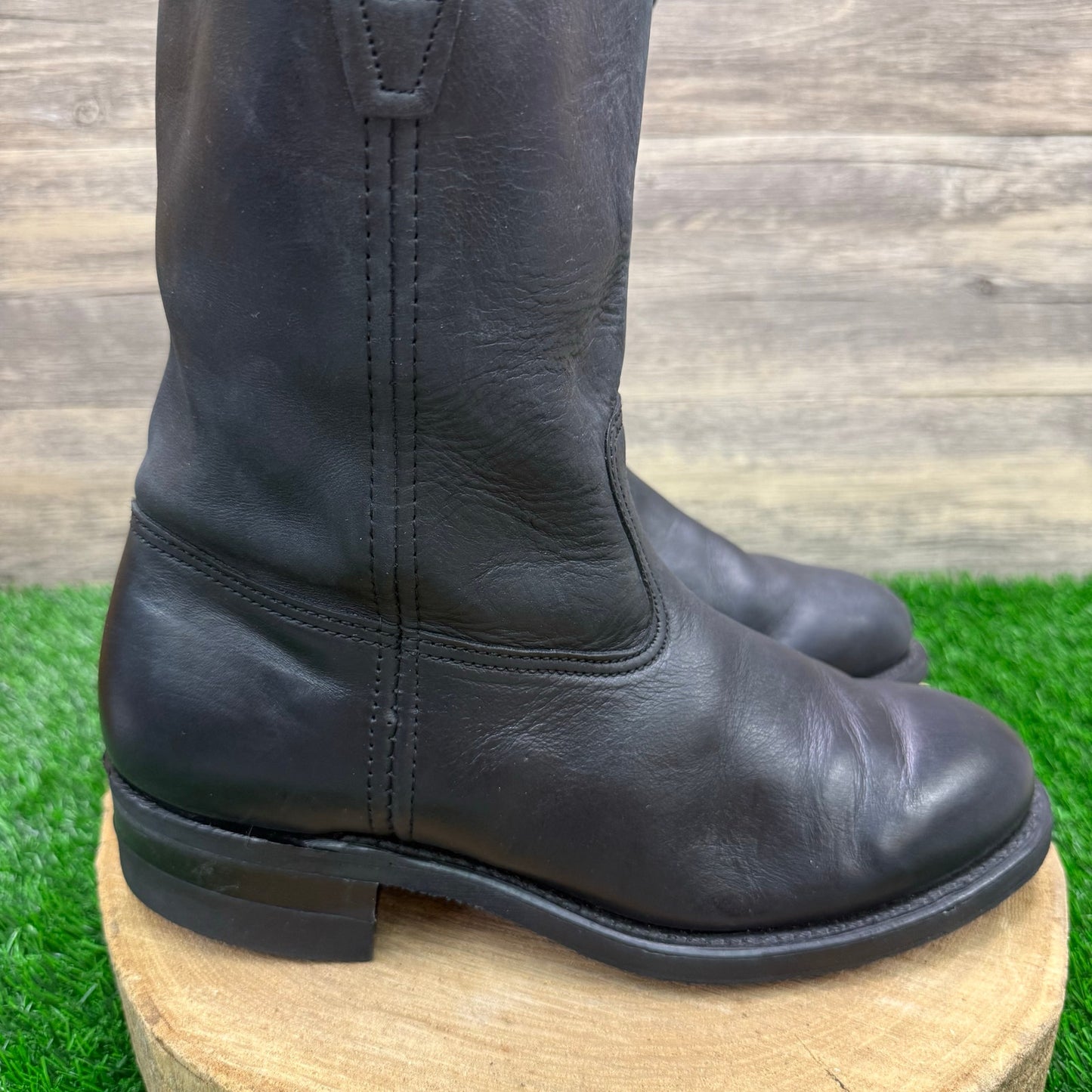 Brahma Men - Size 9.5M - Black Pull On Cowboy Boots Style 531136