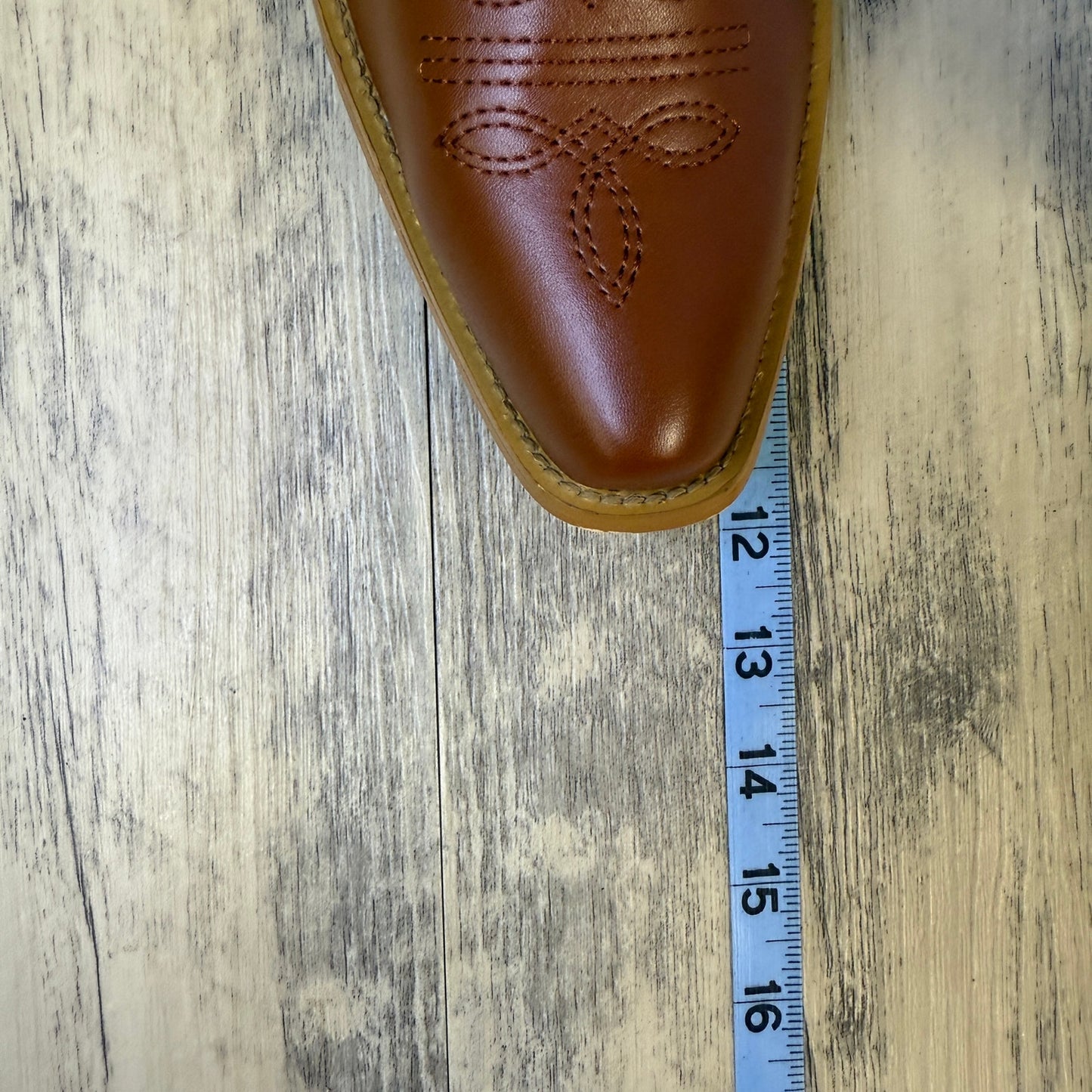 Unknown Men - Size 12 - Tan Faux Leather Snip Toe Cowboy Boots