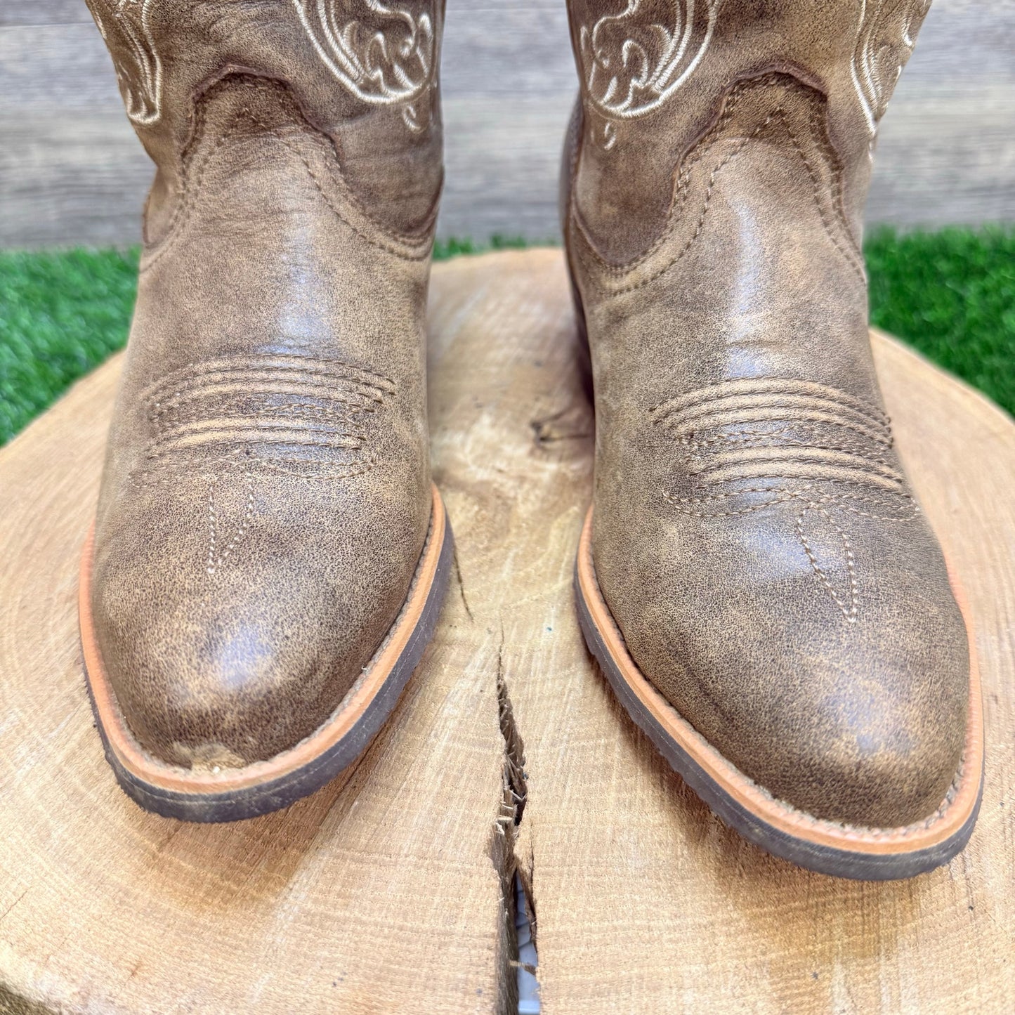 Twisted X Women - Size 5.5B - Bomber Brown Stitched Cowboy Boots WWT0025