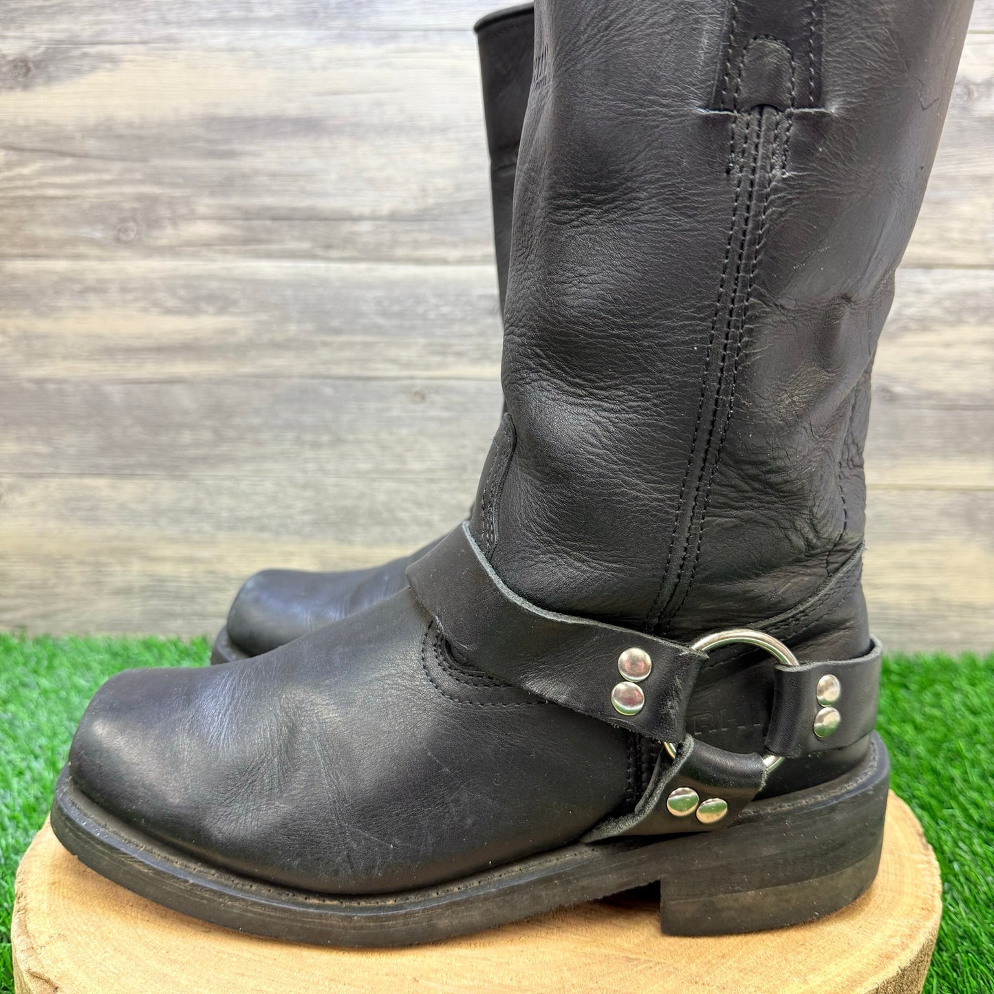 Rhino Men - Size 9M - Black Premium Square Toe Harness Boots P9HR1
