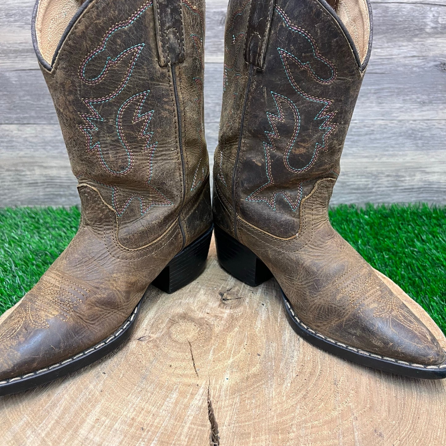 Smoky Mountain Youth - Size 13.5D - Distressed Brown Cowboy Boots Style 3530C