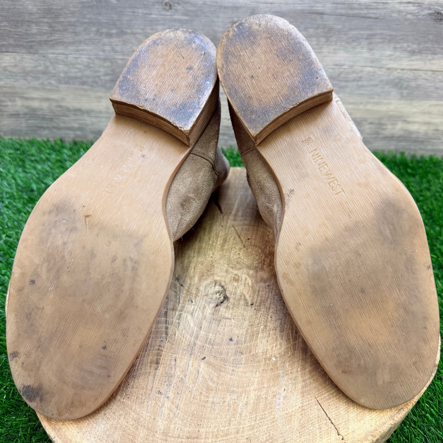 Nine West Women - Size 8M - Tan Suede Ankle Zipper Boots NW Jareth