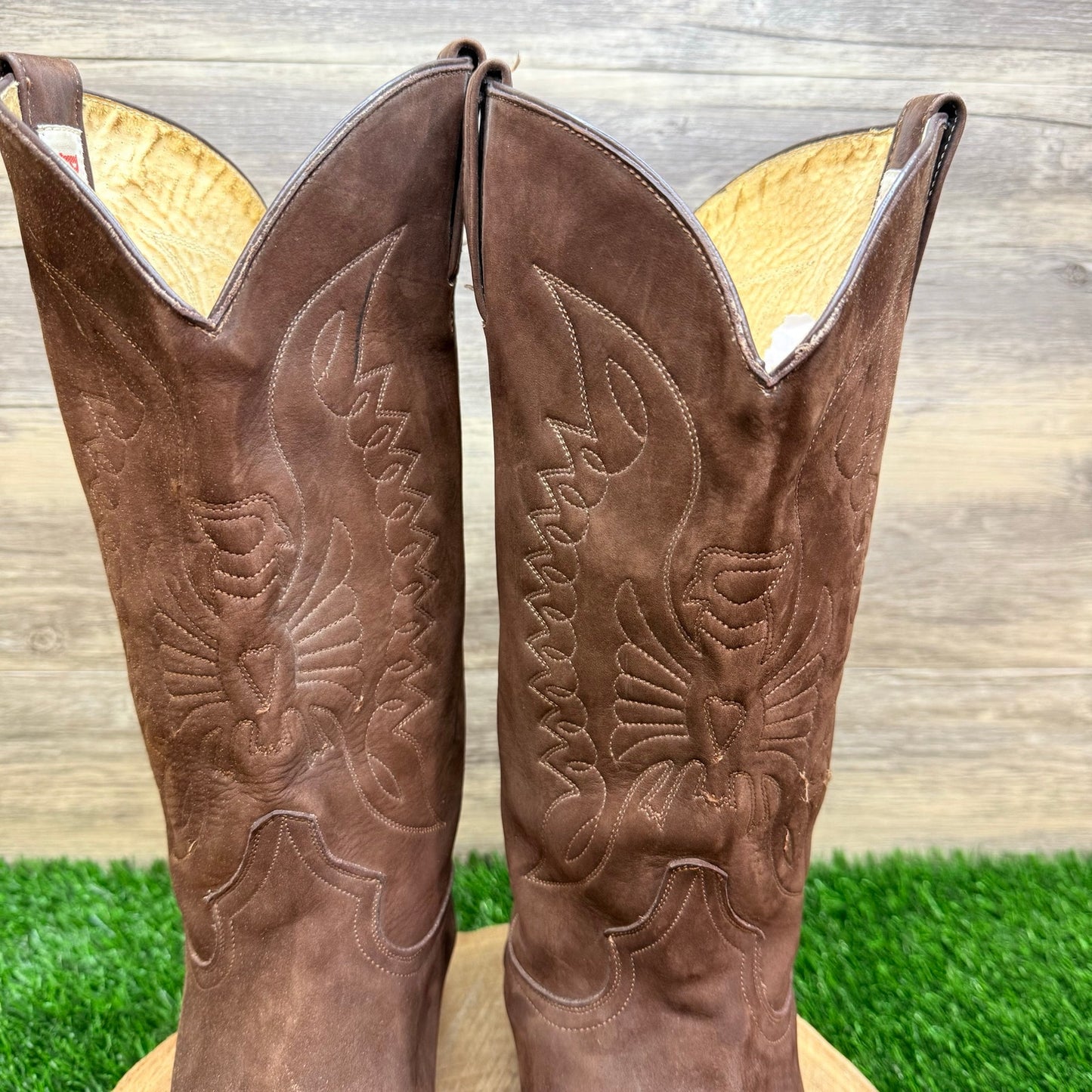 Rudel Men - Size 12.5EE - Dark Brown Suede Pointed Cowboy Boots