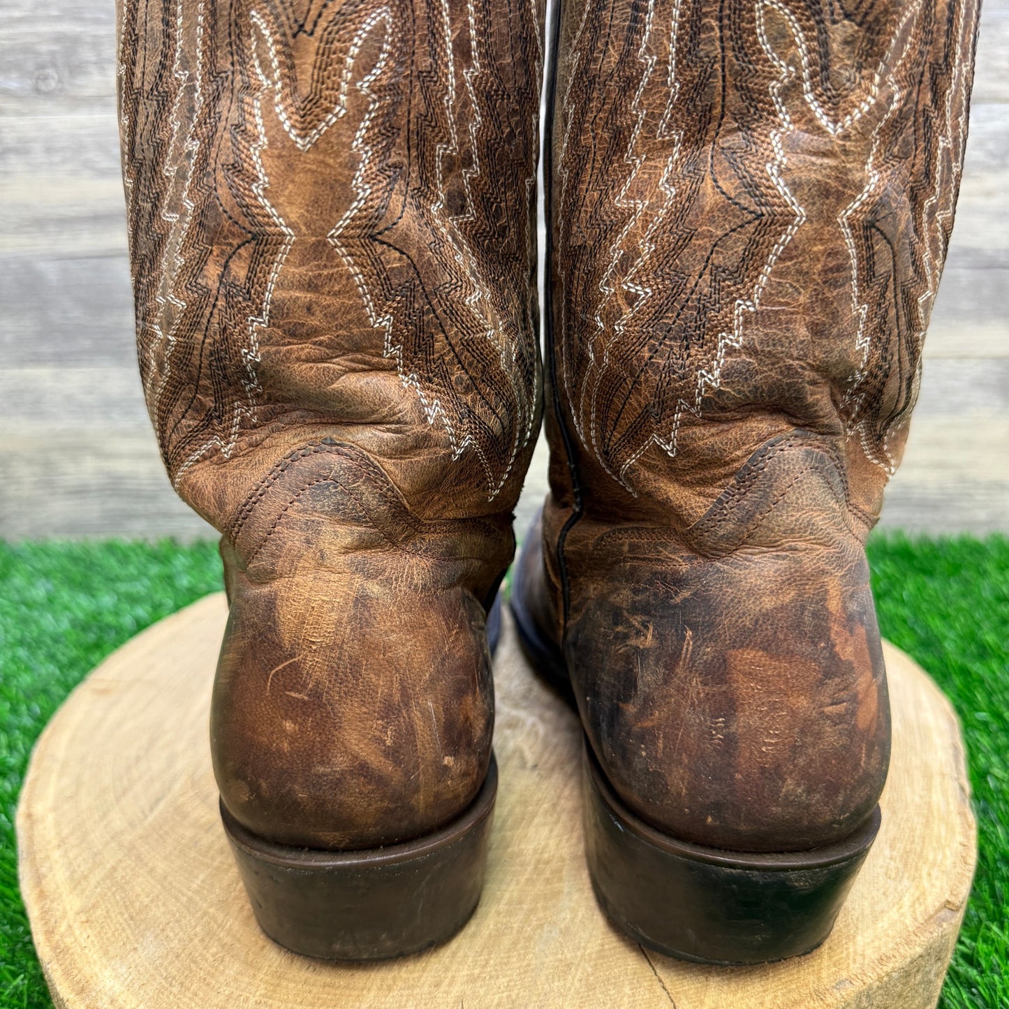 JB Dillon Men - Size 10D - Brown Goat Skin Cowboy Boots Style JBM3205