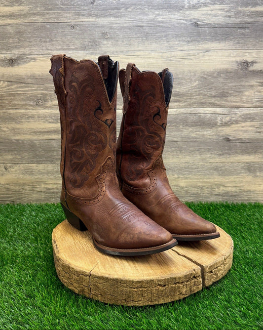 Justin Women - Size 9.5B - Brown Stampede Cowboy Boots Style L2559