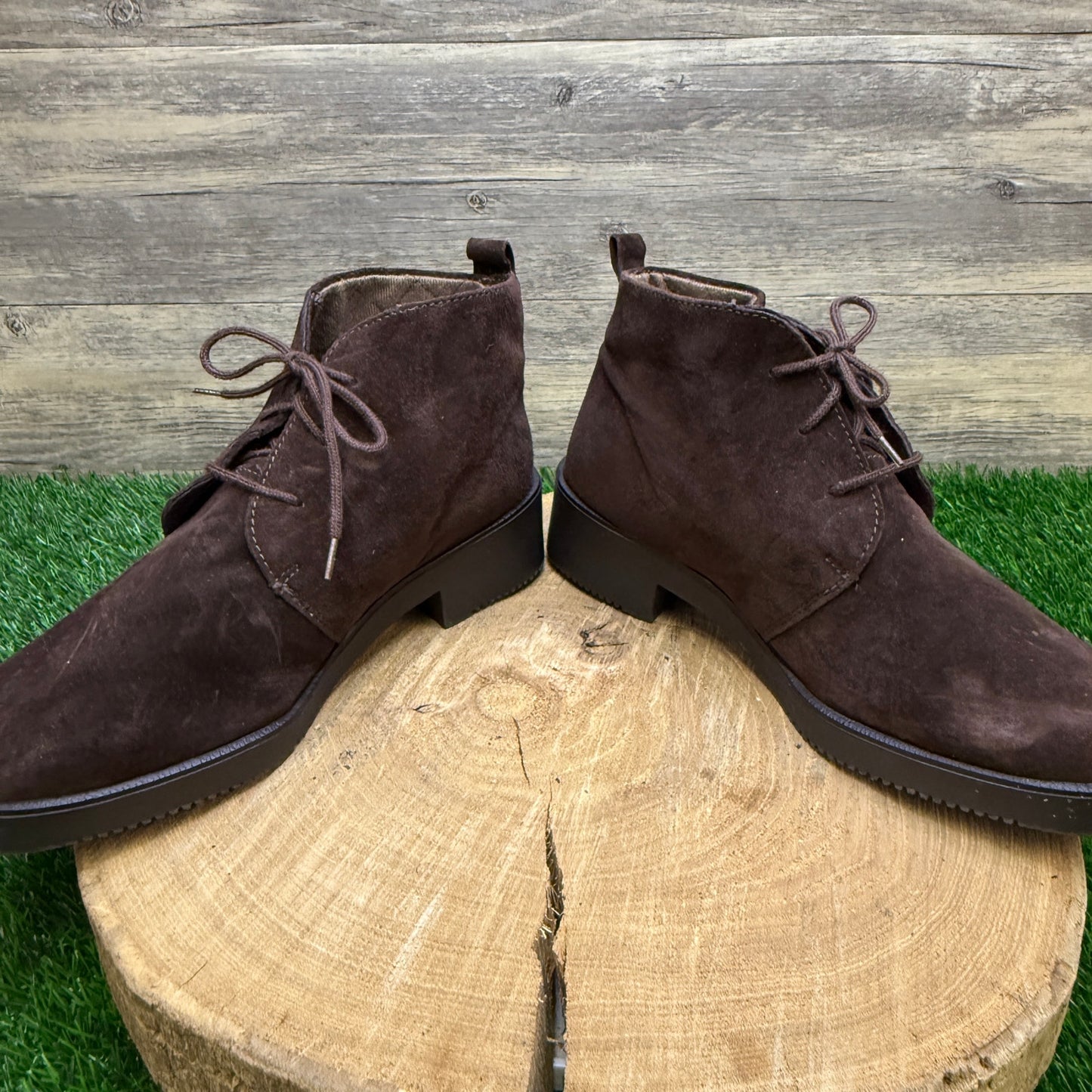 Hushpuppies Women - Size 8.5M - Dark Brown Suede Ankle Lace Boots Style 295031