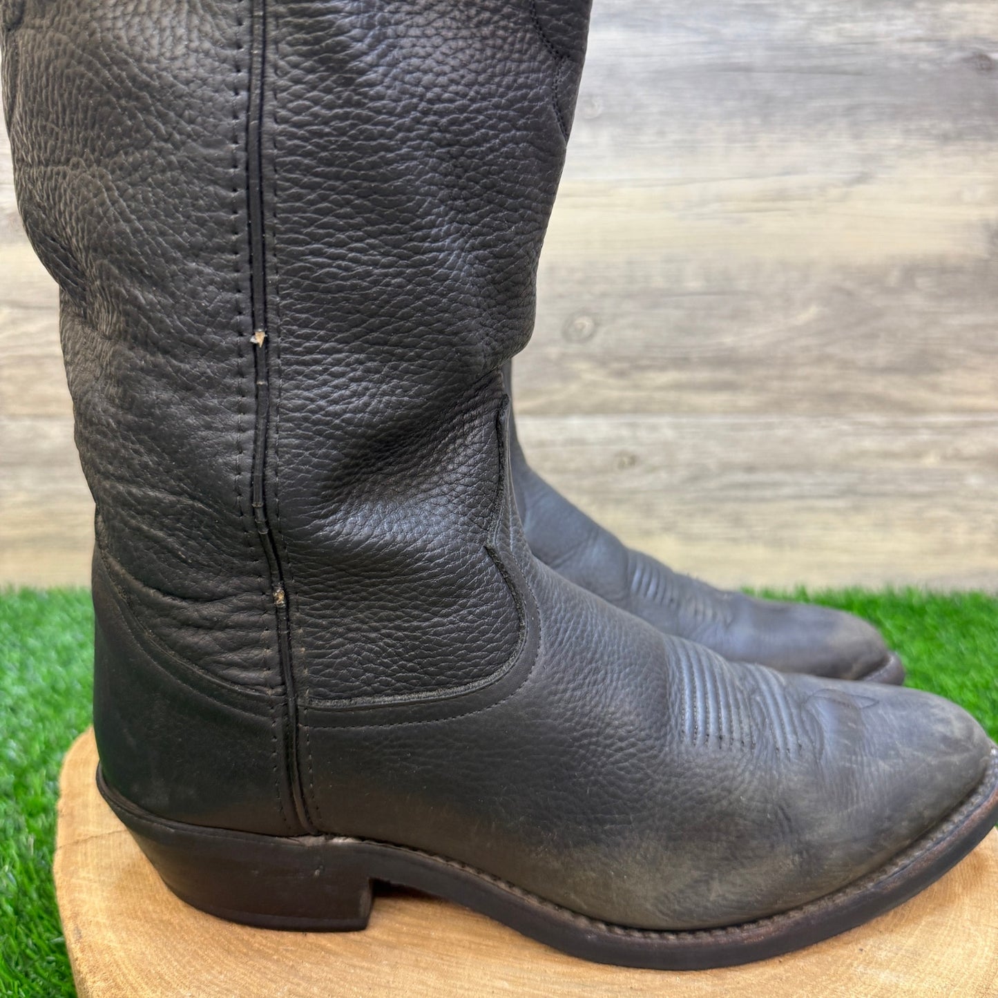 Tony Lama Men - Size 8.5D - Vintage Black Vaquero Western Cowboy Boots VM7013