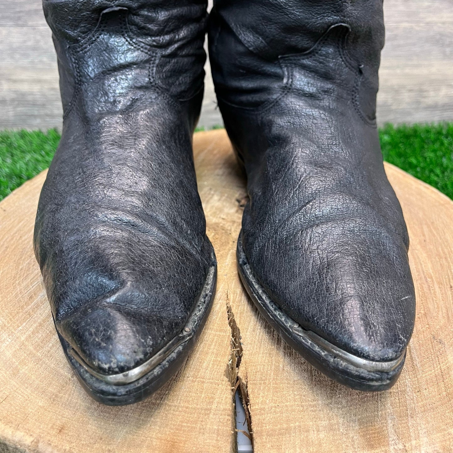 Dingo Women - Size 8.5M - Vintage Black Slouch Cowboy Boots Style 17310