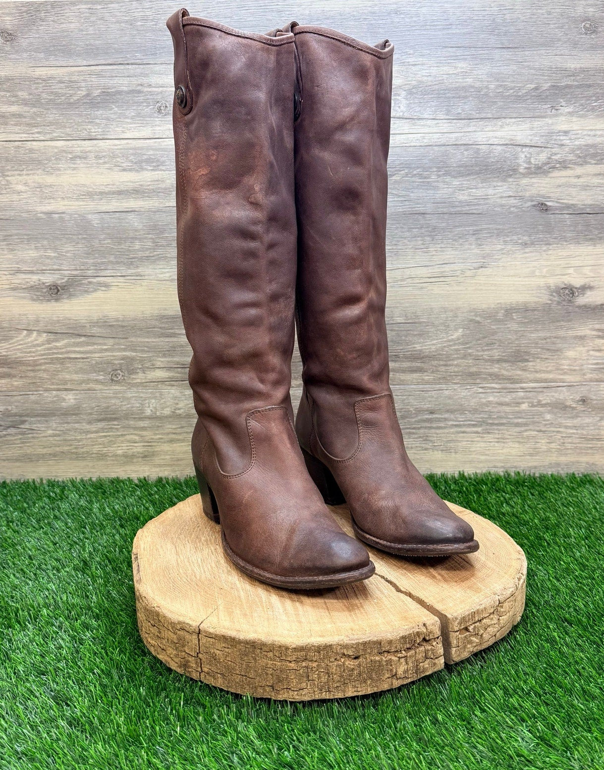 Frye Women - Size 8.5B - Brown Jackie Button Riding Boots 76575