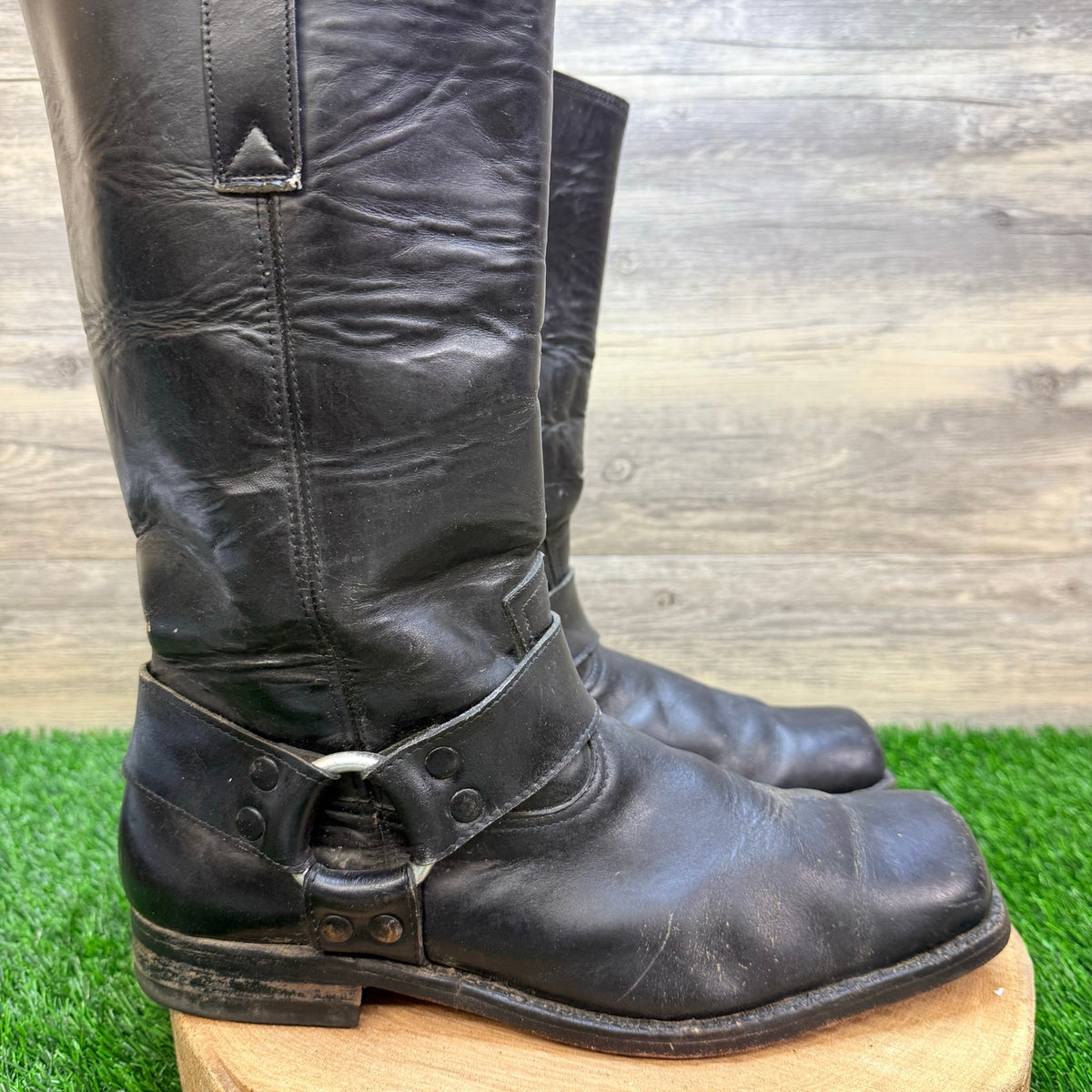 Tony Yong Men - Size 11 - Black Harness Engineer Handmade Moto Boots