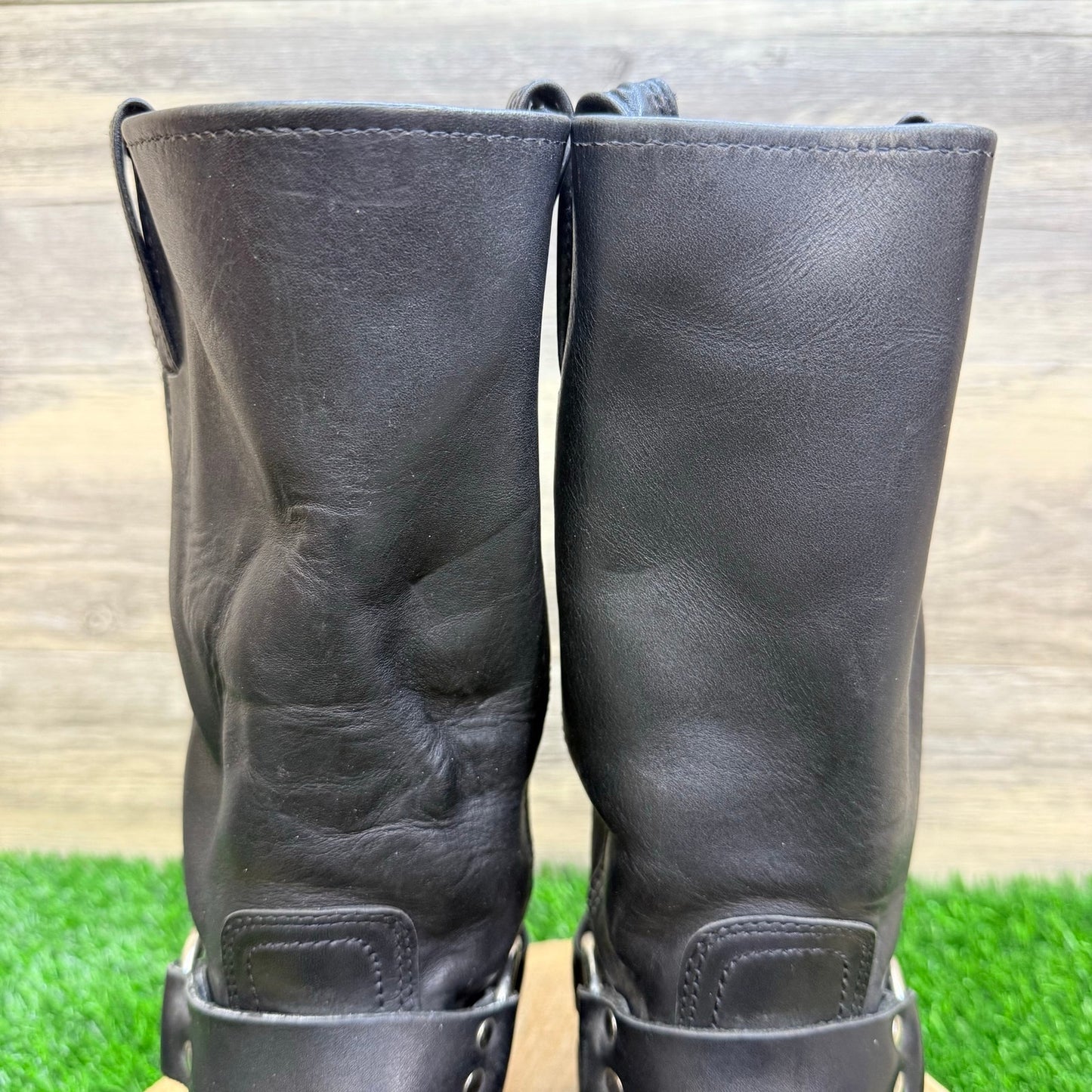 Frye Women - Size 6.5M - Black Moto Square Toe Cowboy Boots 77300